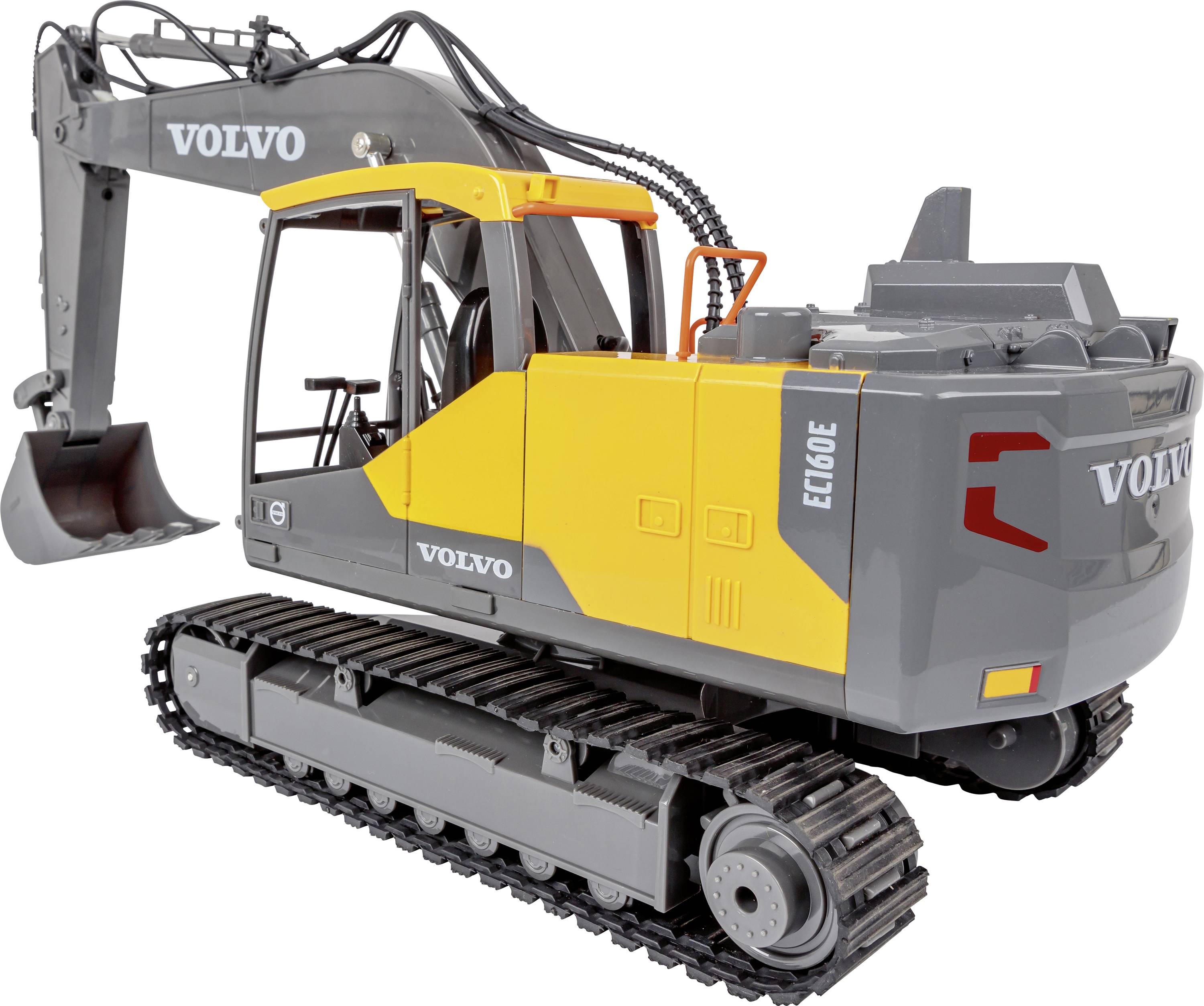 Carson Modellsport 907339 Raupenbagger Volvo 1:16 RC Einsteiger Funktionsmodell Elektro Baufahrzeug inkl. Akku, Ladegerät und