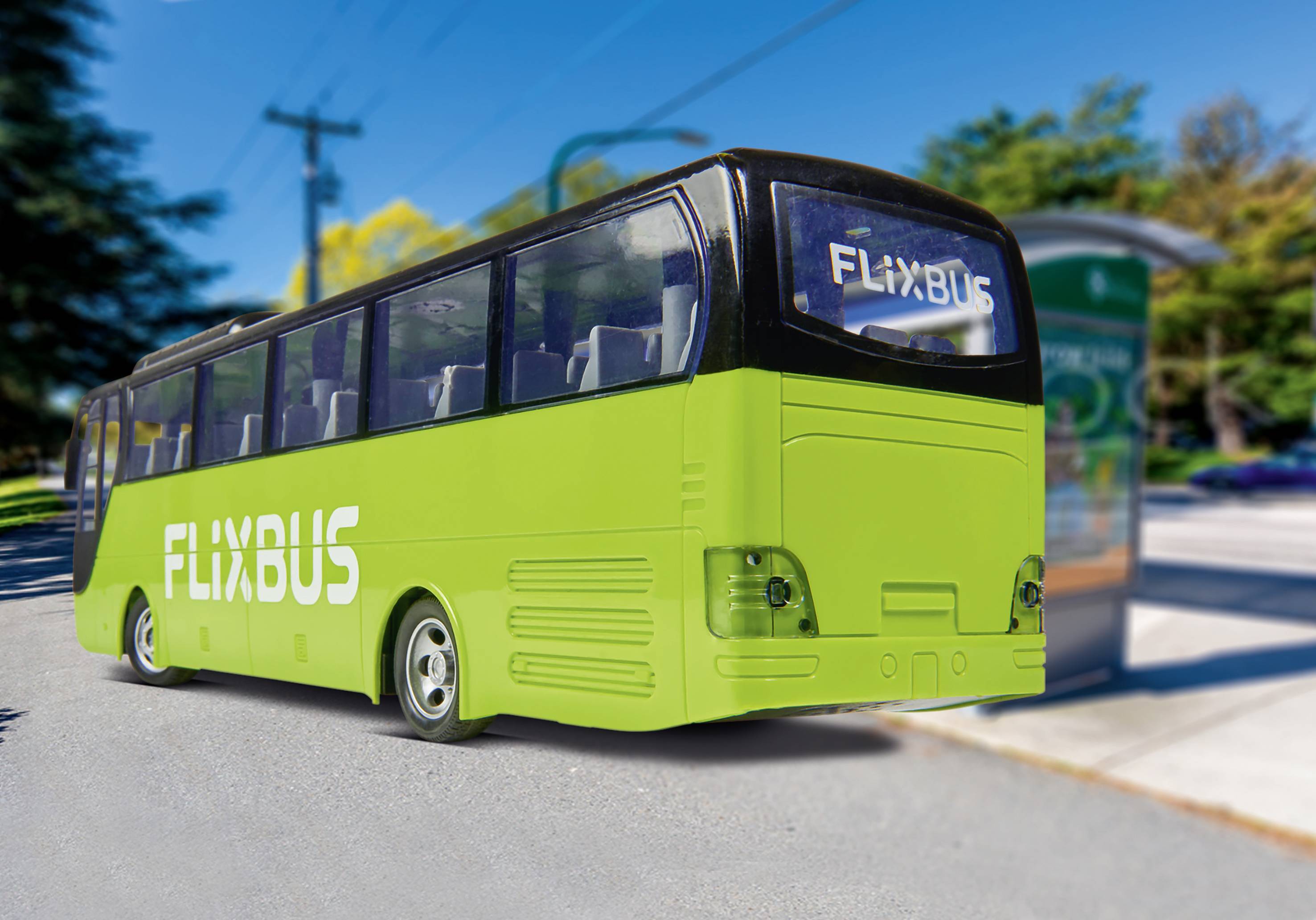 Carson Modellsport 907342 FlixBus RC Modellauto Elektro Bus inkl. Akku, Ladegerät und Senderbatterien
