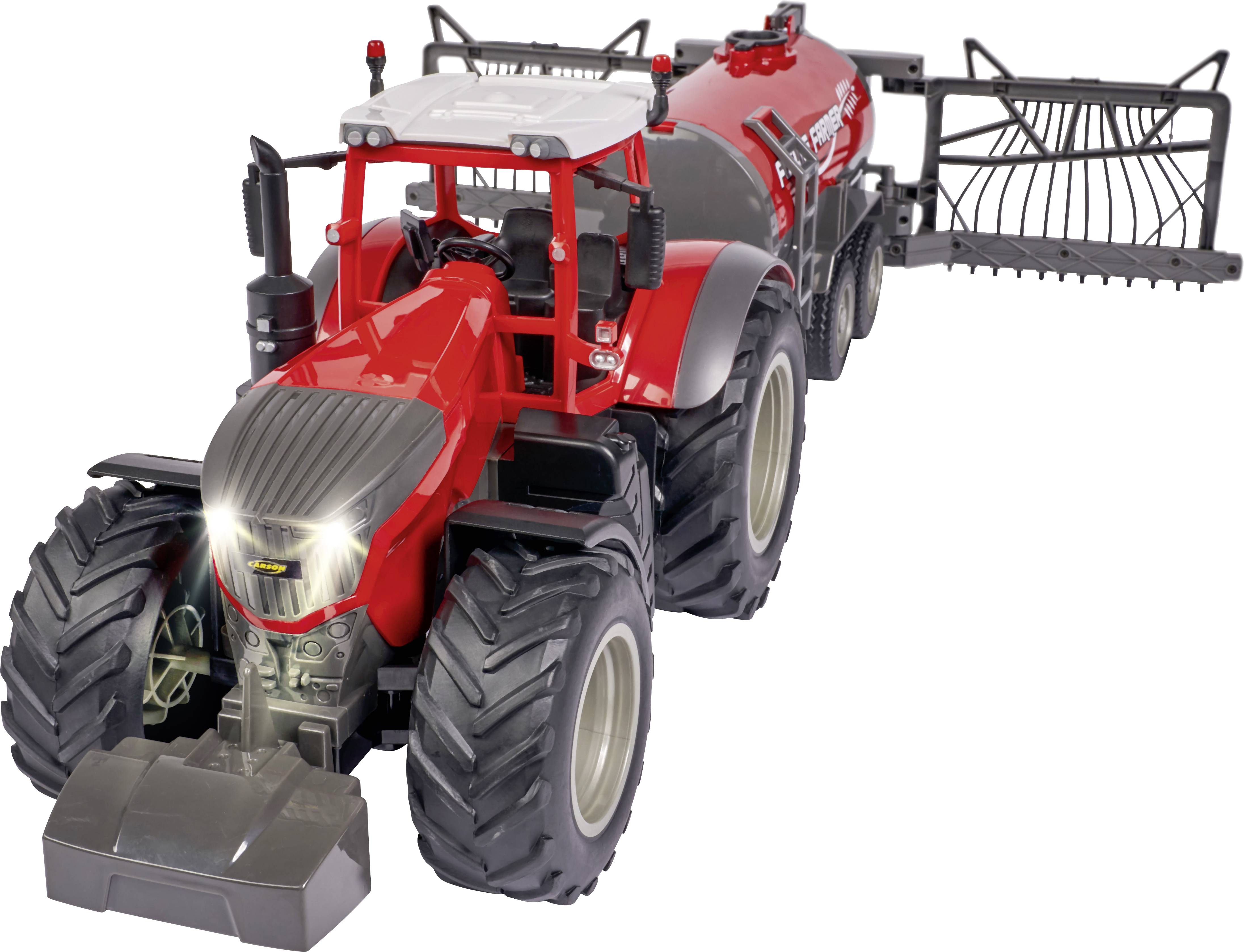 Carson Modellsport 907345 RC Traktor mit Tankwagen 1:16 RC Funktionsmodell Elektro Landwirtschaftsfahrzeug  inkl. Akku, Ladegerät und Senderbatterien
