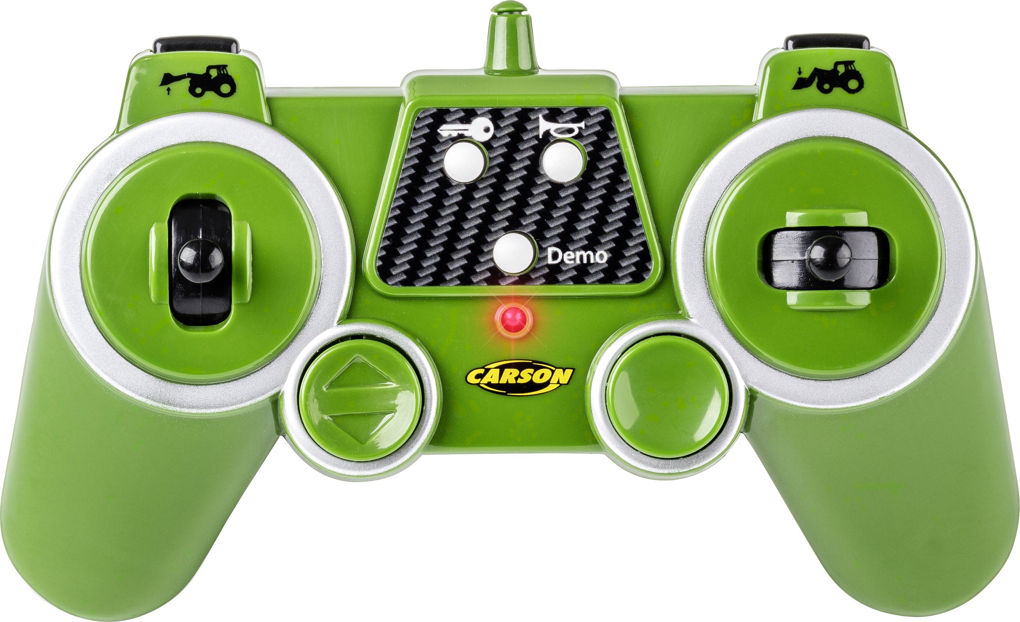 Carson Modellsport 907347 RC Traktor mit Frontlader 1:16 RC Funktionsmodell Elektro Landwirtschaftsfahrzeug inkl. Akku, Ladegerät