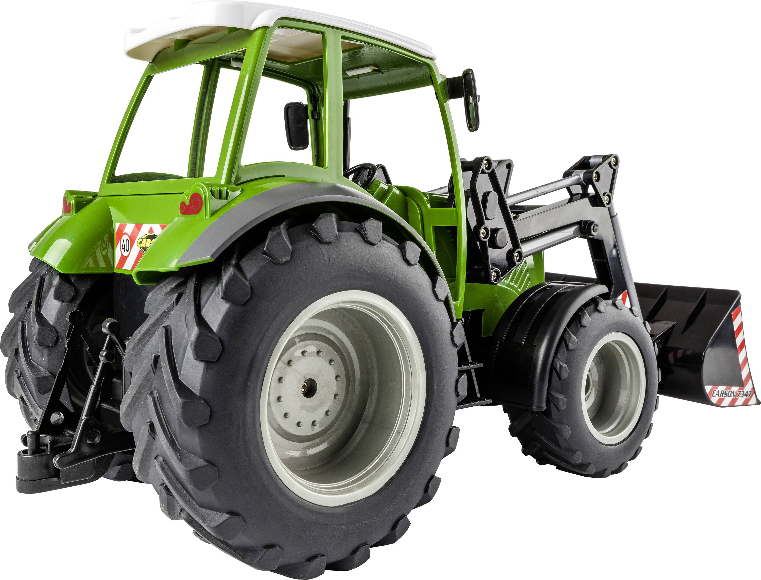 Carson Modellsport 907347 RC Traktor mit Frontlader 1:16 RC Funktionsmodell Elektro Landwirtschaftsfahrzeug inkl. Akku, Ladegerät