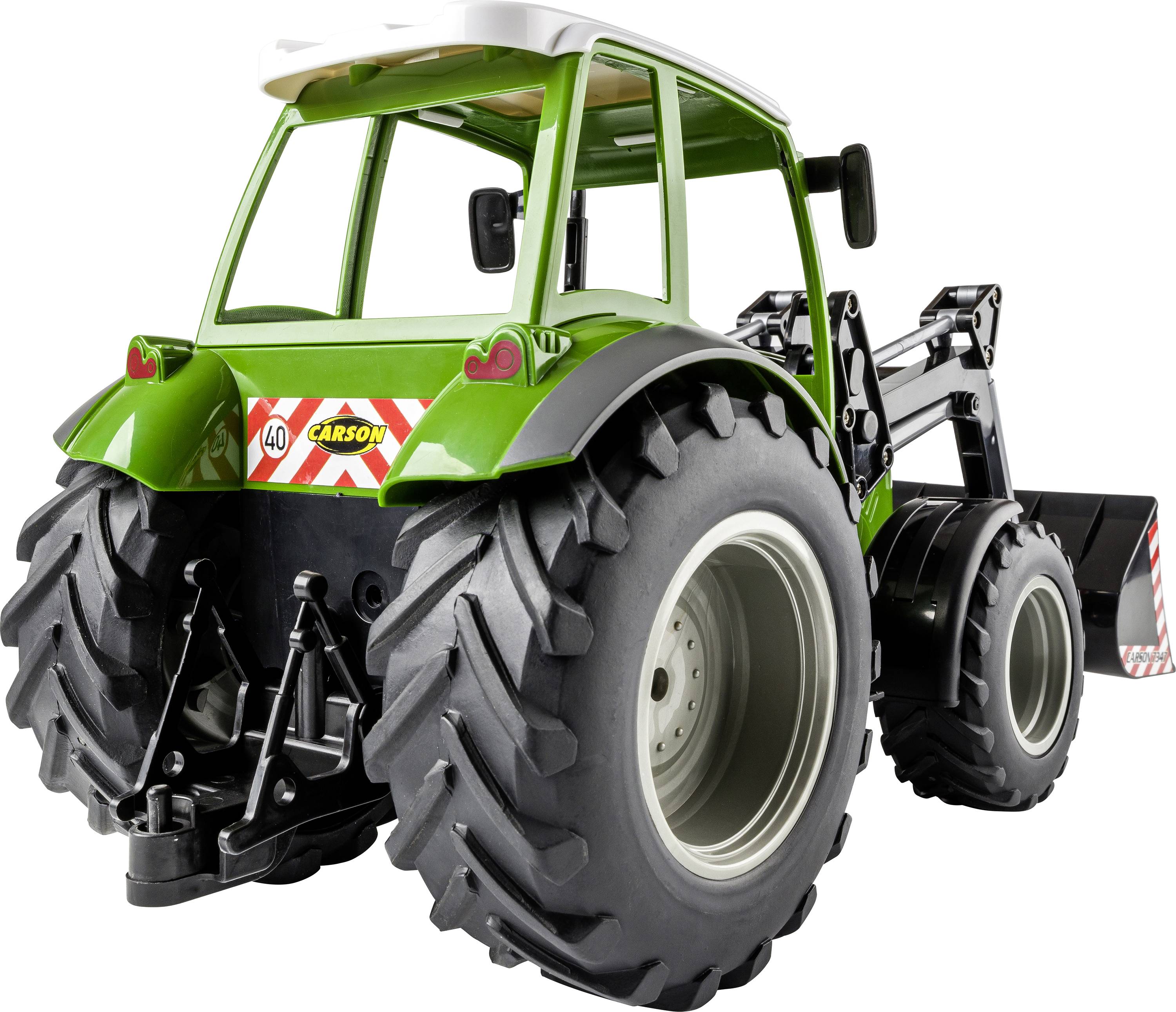 Carson Modellsport 907347 RC Traktor mit Frontlader 1:16 RC Funktionsmodell Elektro Landwirtschaftsfahrzeug inkl. Akku, Ladegerät