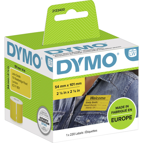 DYMO 101 x 54mm Gelb 220 St. 2133400 Versand-Etiketten, Namensschild-Etiketten