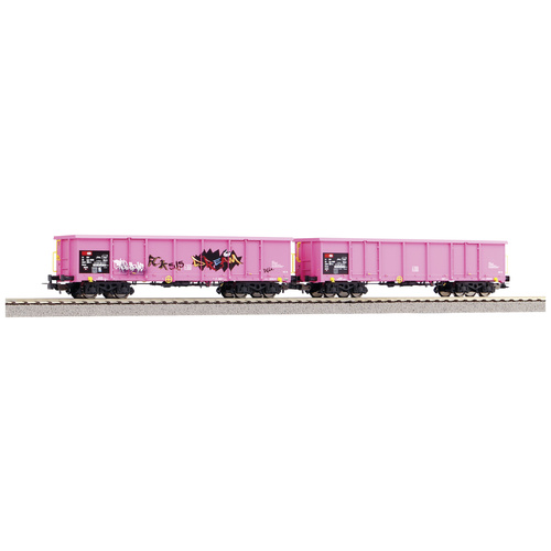 Piko H0 58393 H0 2er-Set Offene Güterwagen Eaos mit Graffiti der SBB