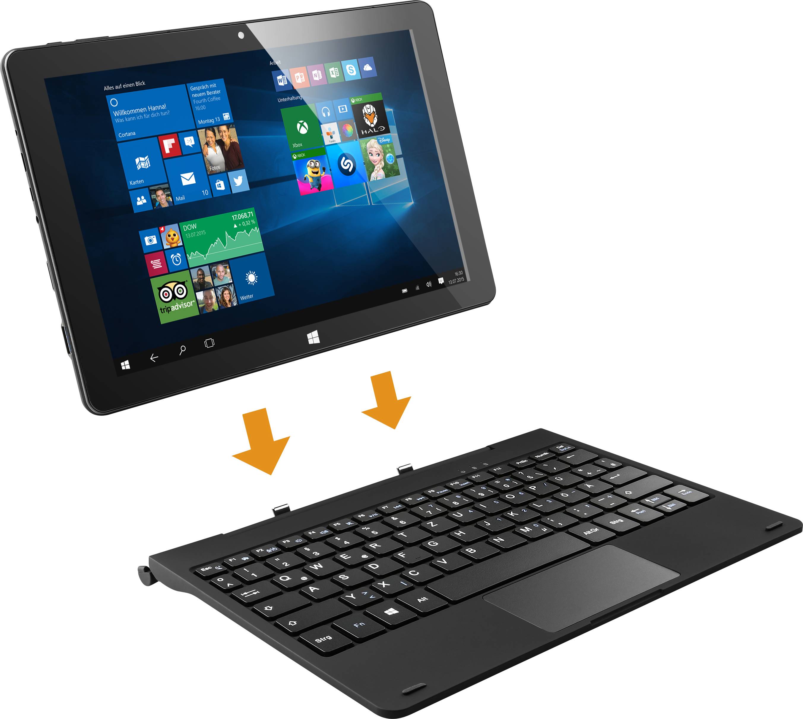 CSL Computer Panther Tab HD WiFi 256GB Schwarz Windows®-Tablet / 2-in-1 25.7cm (10.1 Zoll) 1.10GHz Intel® Celeron® Windows® 10