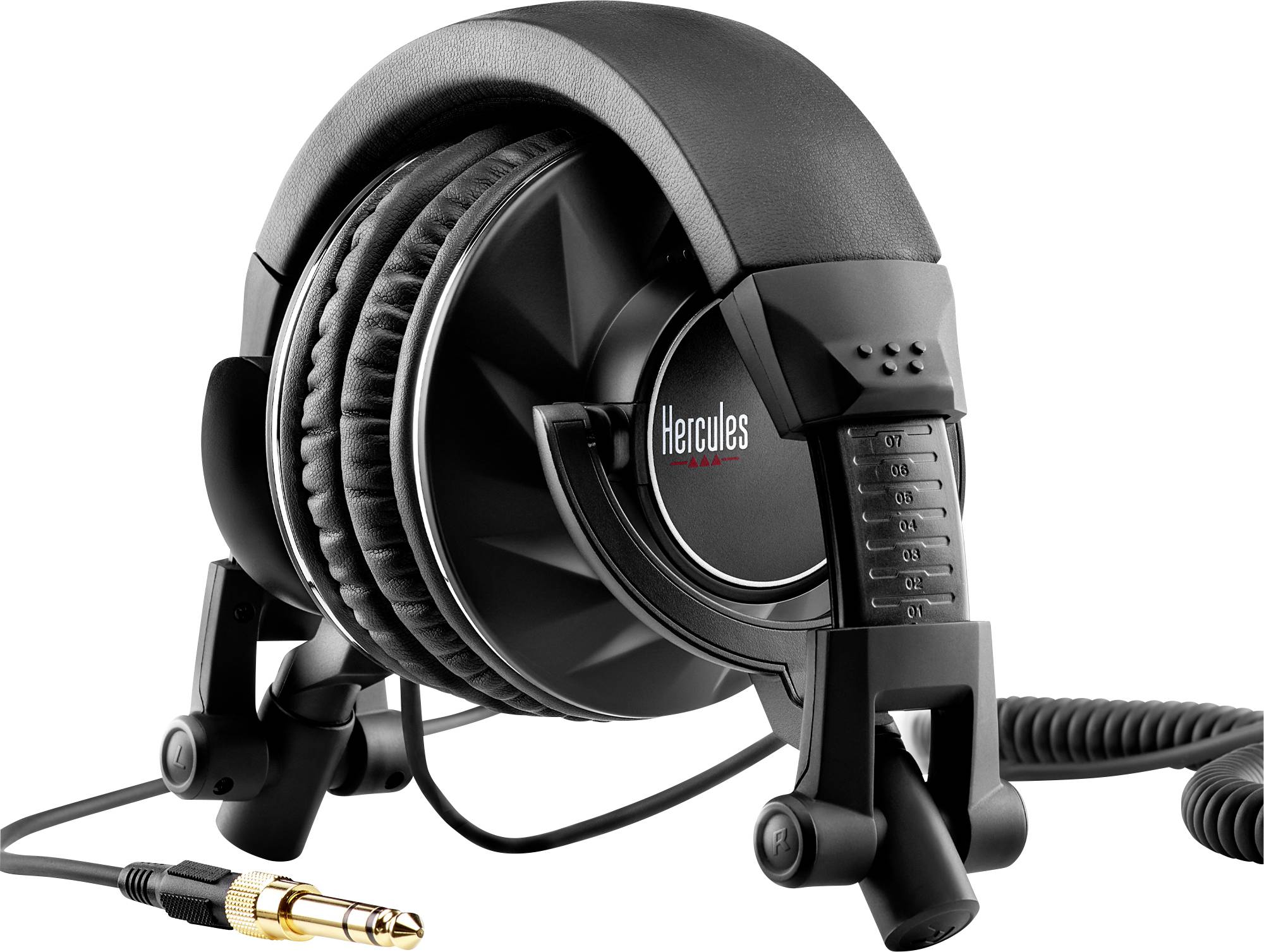 Hercules DGP DJ60 Over Ear Kopfhörer kabelgebunden Schwarz Faltbar DJ