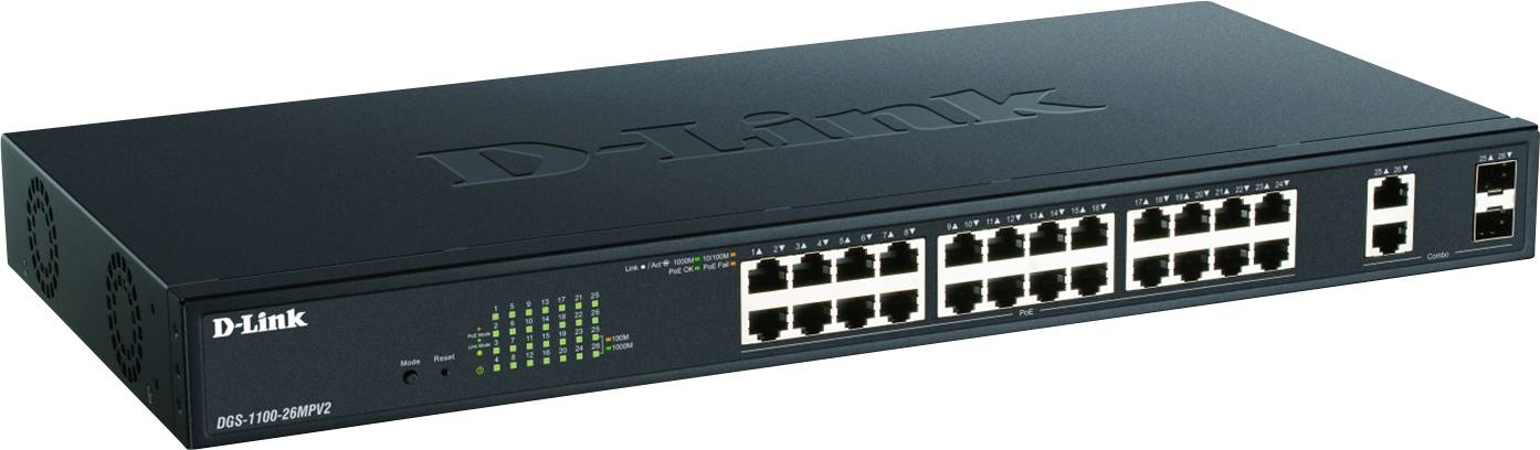 D-Link DGS-1100-26MPV2 Netzwerk Switch DGS-1100-26MPV2 26 Port 1 GBit/s PoE-Funktion