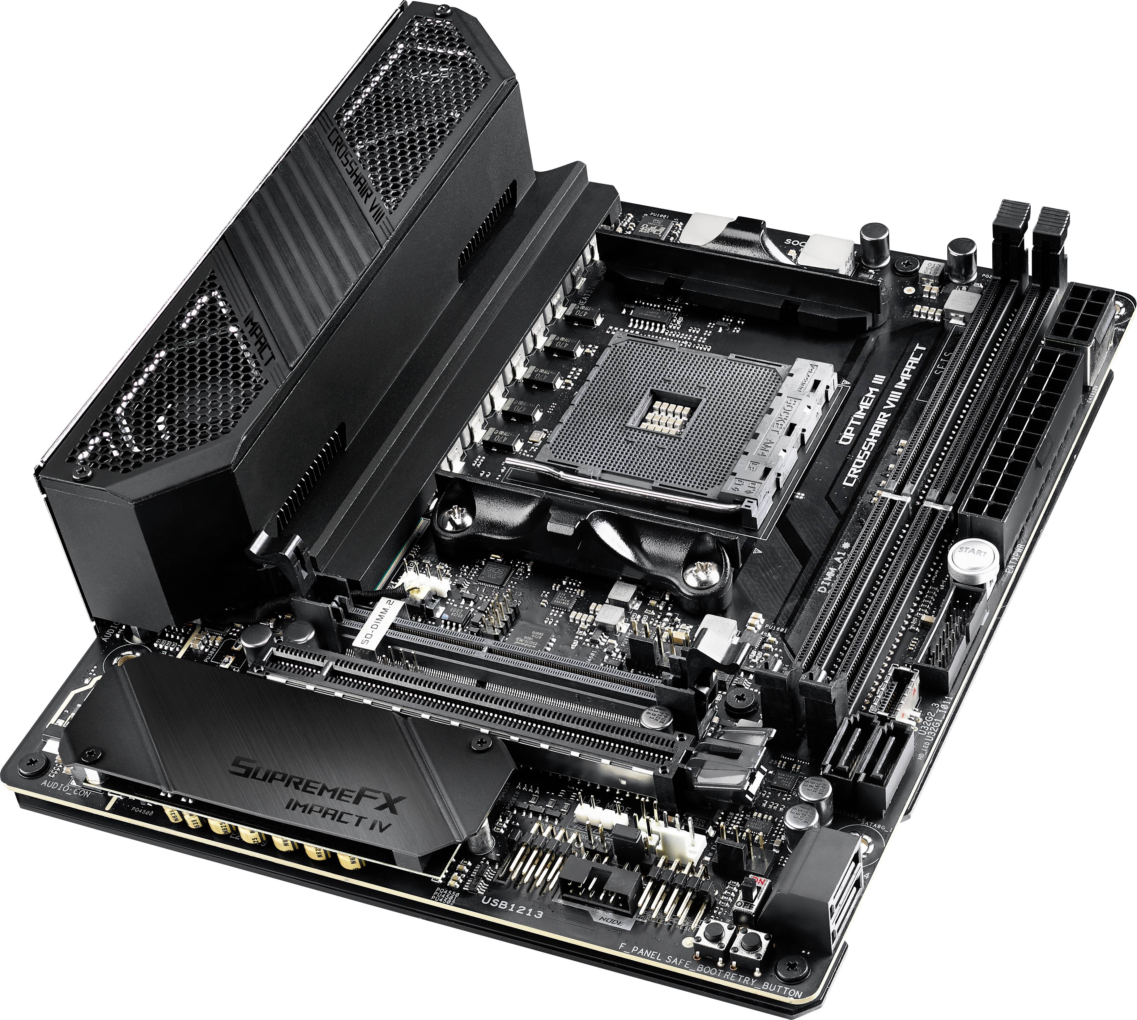 Asus ROG CROSSHAIR VIII IMPACT Mainboard Sockel (PC) AMD® AM4 Formfaktor (Details) Mini-DTX Mainboard-Chipsatz AMD® X570