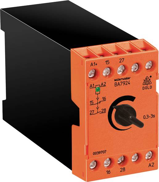 Dold 0039409 BA7924.21 DC24V 1-10s Verzögerungszeitschalter 24 V/DC 1 St. Zeitbereich: 1 - 20s 2 Öffner, 1 Schließer