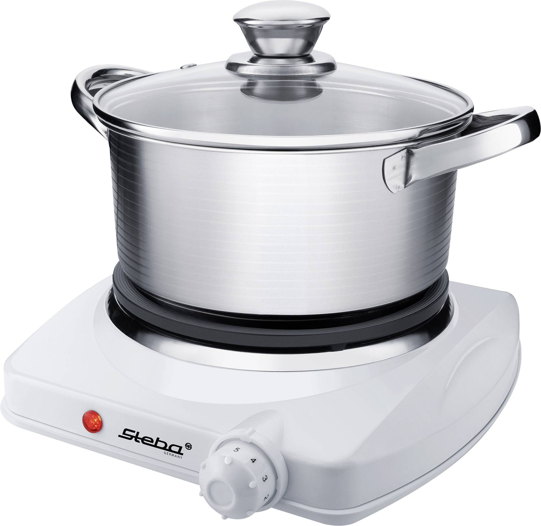 Steba KF 15 063700 Kochplatte Überhitzungsschutz, Kontrollleuchte, stufenloser Temperaturregler