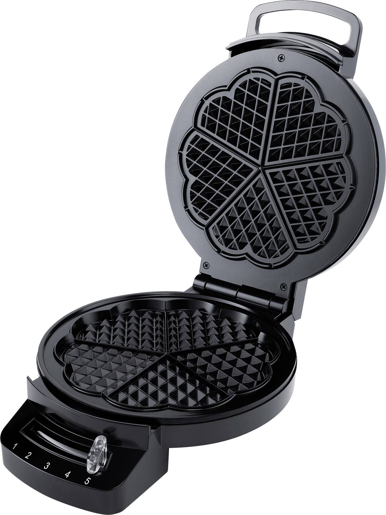 Steba WE 1 Waffeleisen Antihaftbeschichtung, Kontrollleuchte, klappbar, stufenloser Temperaturregler Schwarz