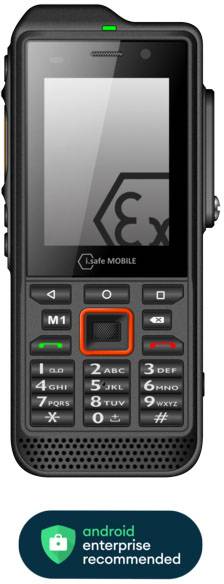 iSafe MOBILE IS330.1 Ex-geschütztes Handy Ex Zone 1, 21 6.6 cm (2.6 Zoll) Wasserdicht, Staubdicht, Gorilla Glass 3, mit Handschuhen bedienbar, Stoß