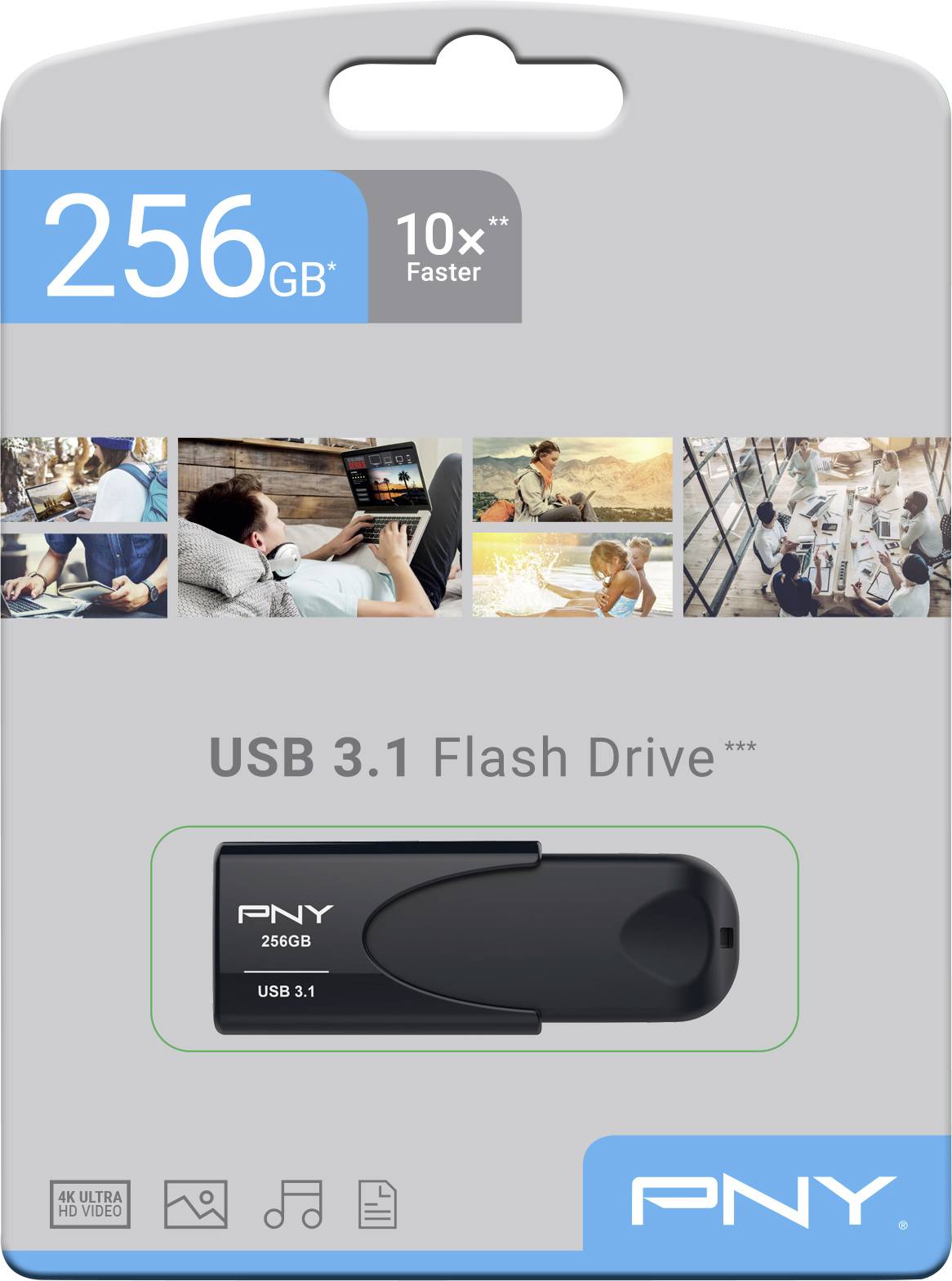 PNY Attaché 4 USB-Stick 256 GB Schwarz FD256ATT431KK-EF USB