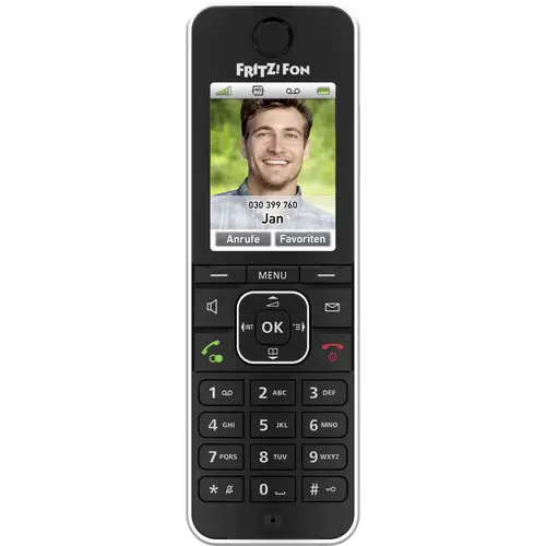 AVM FRITZ!FON C6 Black Edition Schnurloses Telefon VoIP Anrufbeantworter, Babyphone, Freisprechen, PIN Code LC-Display Schwarz AVM FRITZ!FON C6 Black Edition Schnurloses Telefon VoIP Anrufbeantworter, Babyphone, Freisprechen, PIN Code LC-Display Schwarz