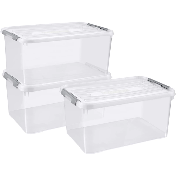 Curver 246385 Kunststoffbox HANDY geschlossen, stapelbar (B x H x T) 400 x 200 x 290mm Transparent 5St. Curver 246385 Kunststoffbox HANDY geschlossen, stapelbar (B x H x T) 400 x 200 x 290mm Transparent 5St.