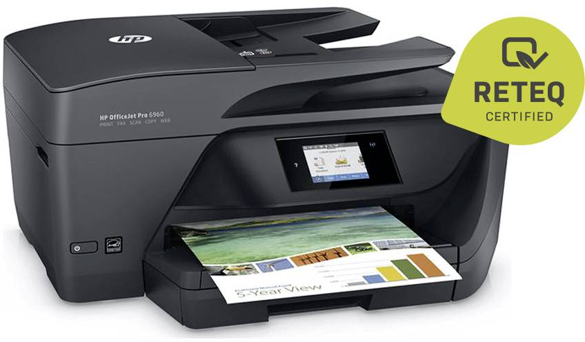 HP Officejet 6960 Farb Tintenstrahl Multifunktionsdrucker (generalüberholt) (sehr gut) A4 Drucker, Scanner, Kopierer, Fax ADF