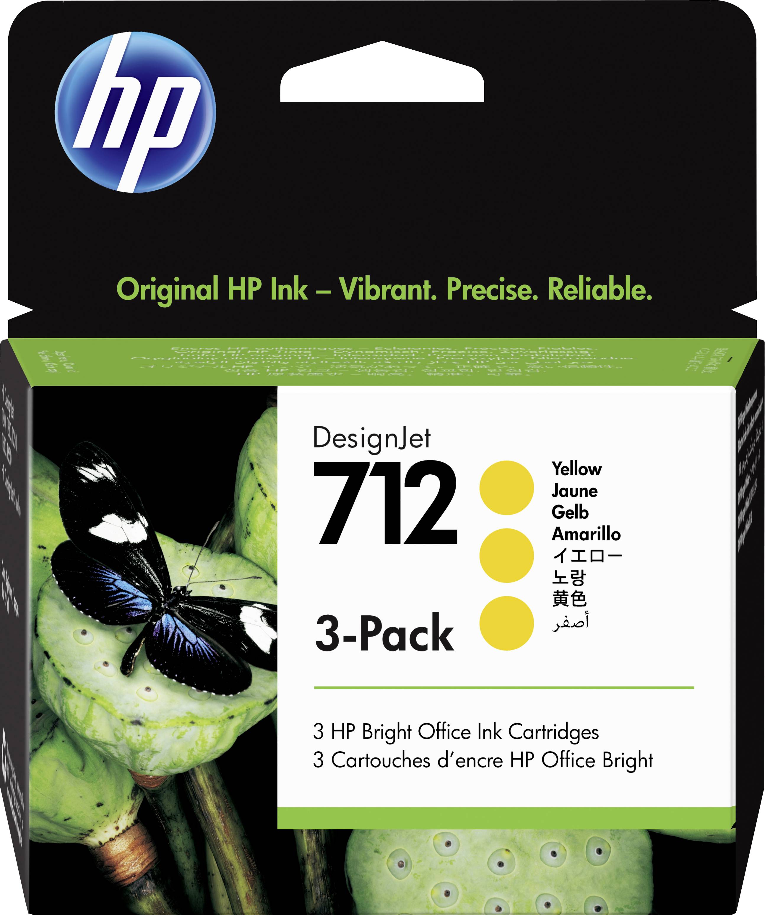 HP Druckerpatrone 712 Original 3er-Pack Gelb 3ED79A