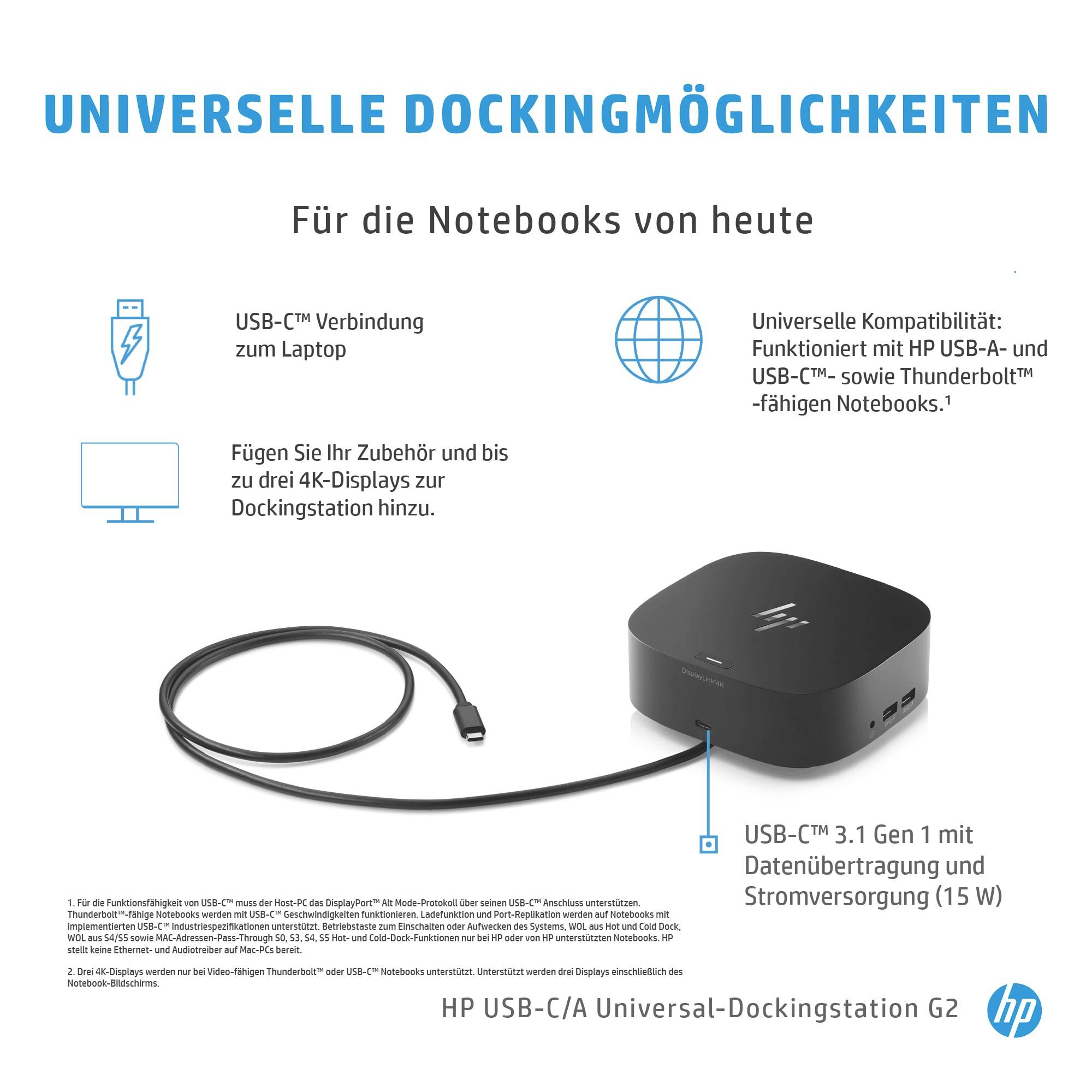 HP USB-C® Dockingstation Dock G5 Passend für Marke Dockingstations: HP USB-C® Power Delivery