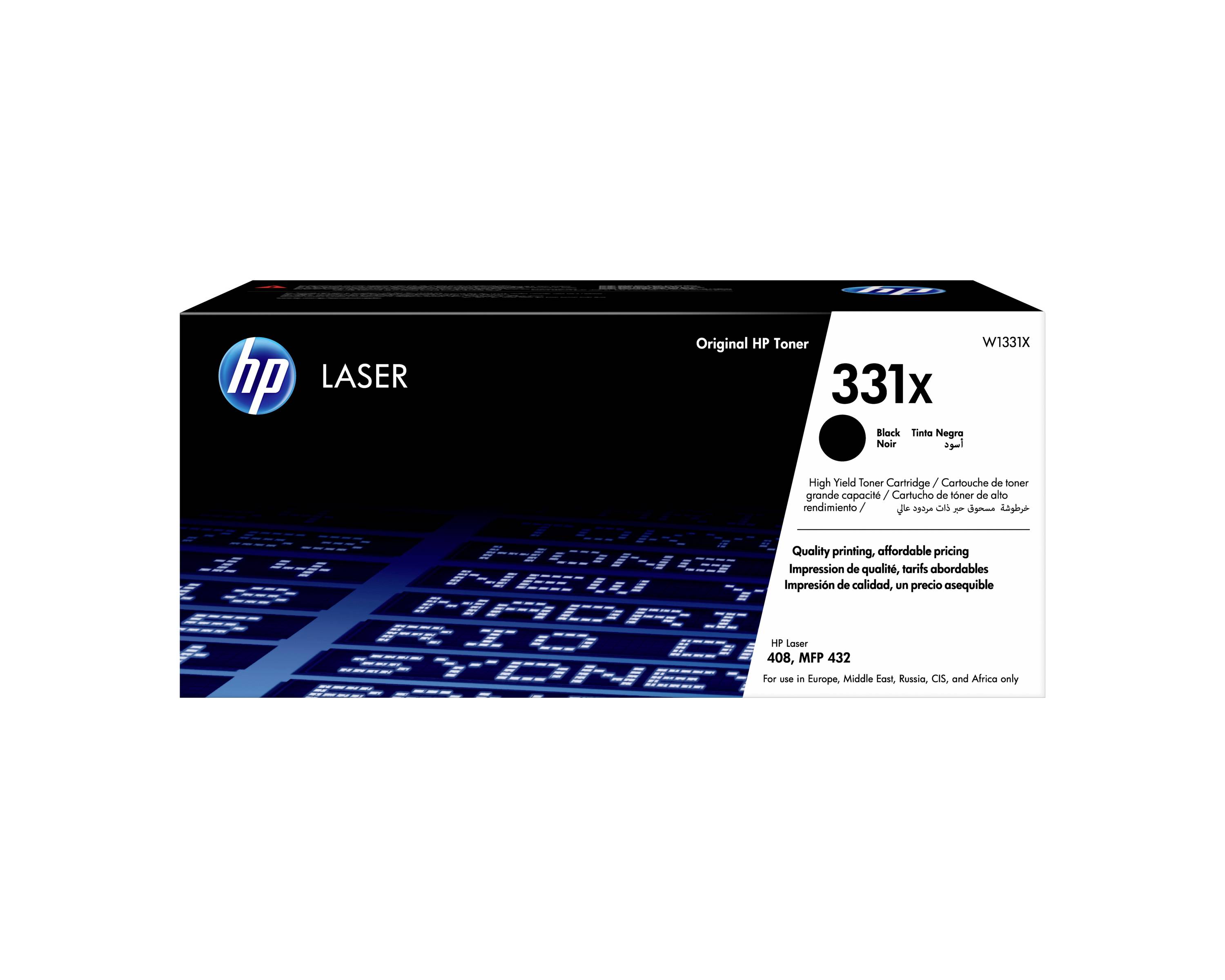 HP Laser Original Tonerpatrone, Modell 331x, schwarz, für HP 408/MP 432 Drucker.