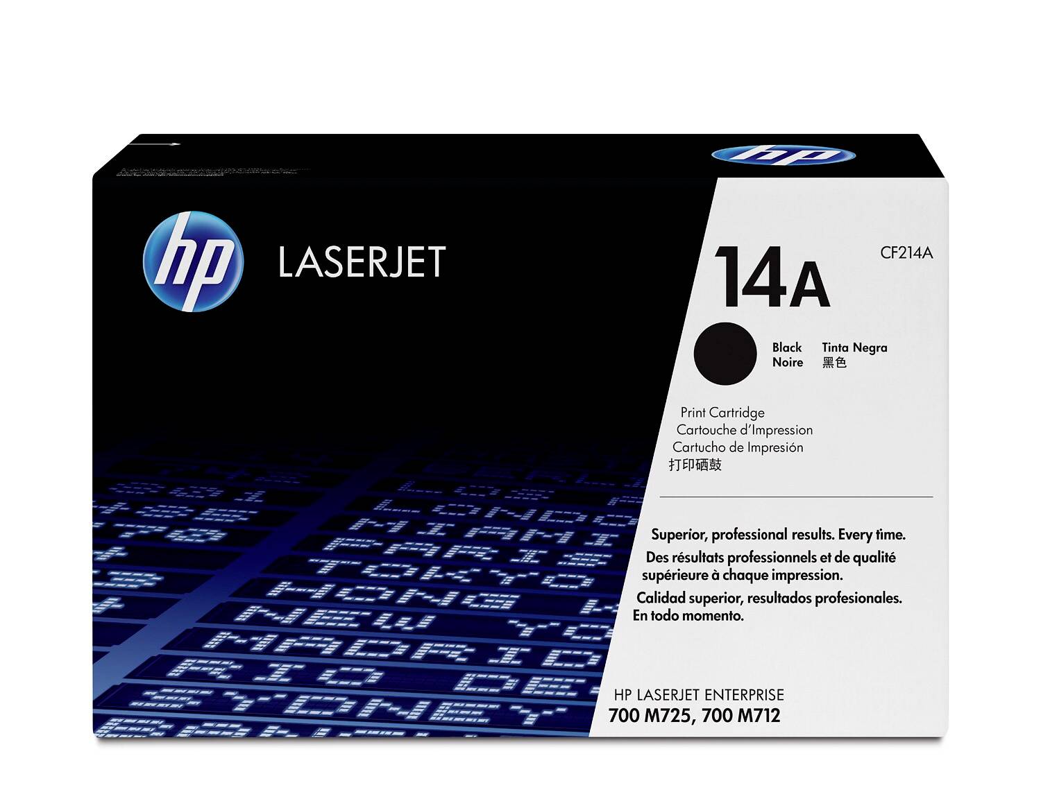 HP LaserJet 14A schwarze Tonerpatrone Karton für HP LaserJet Enterprise 700 M725 und 700 M712 Drucker.