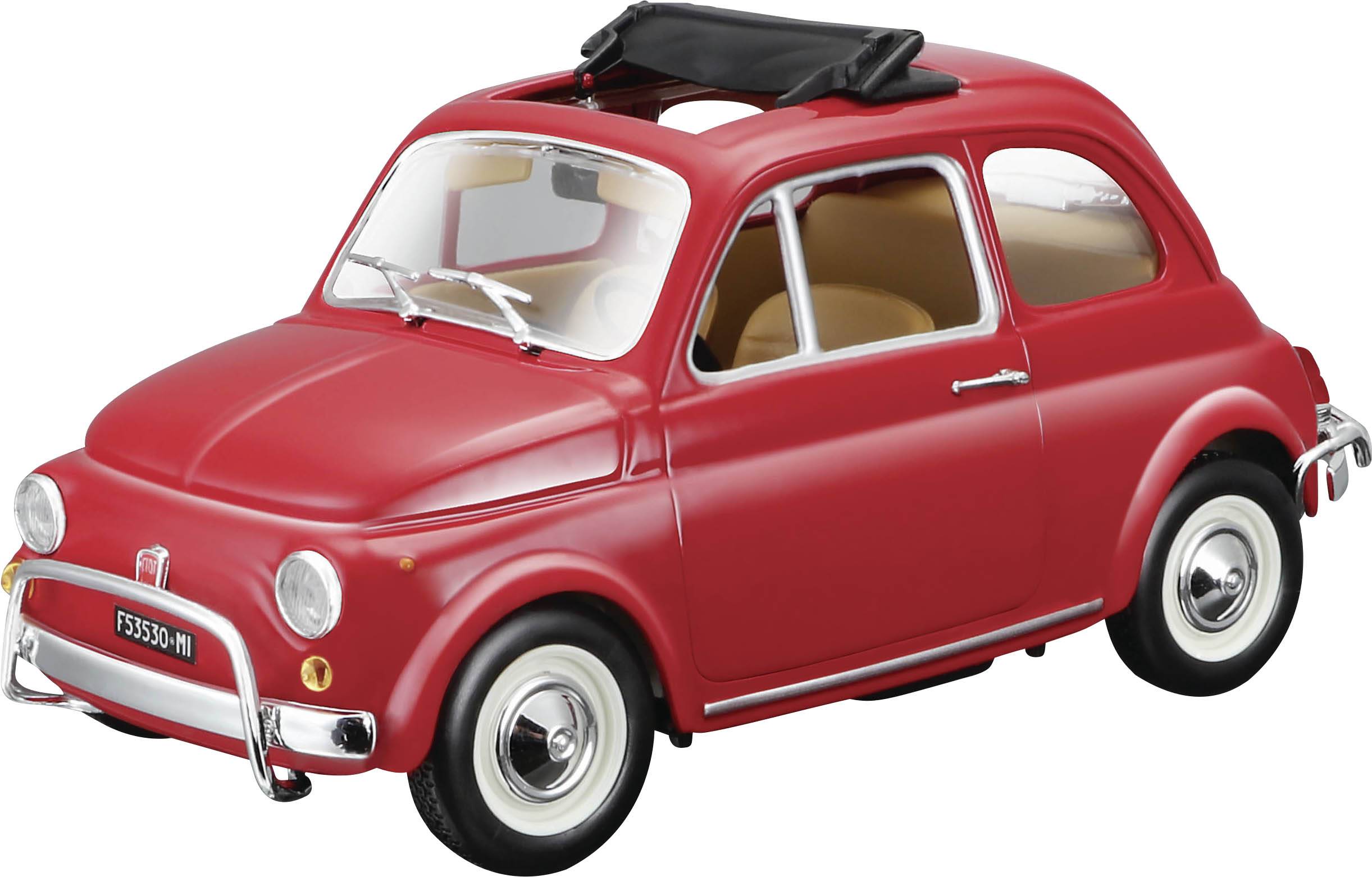 Bburago FIAT 124 Spider Modellauto 1:24 – Türen öffnen, Matt Rot, 19 Cm