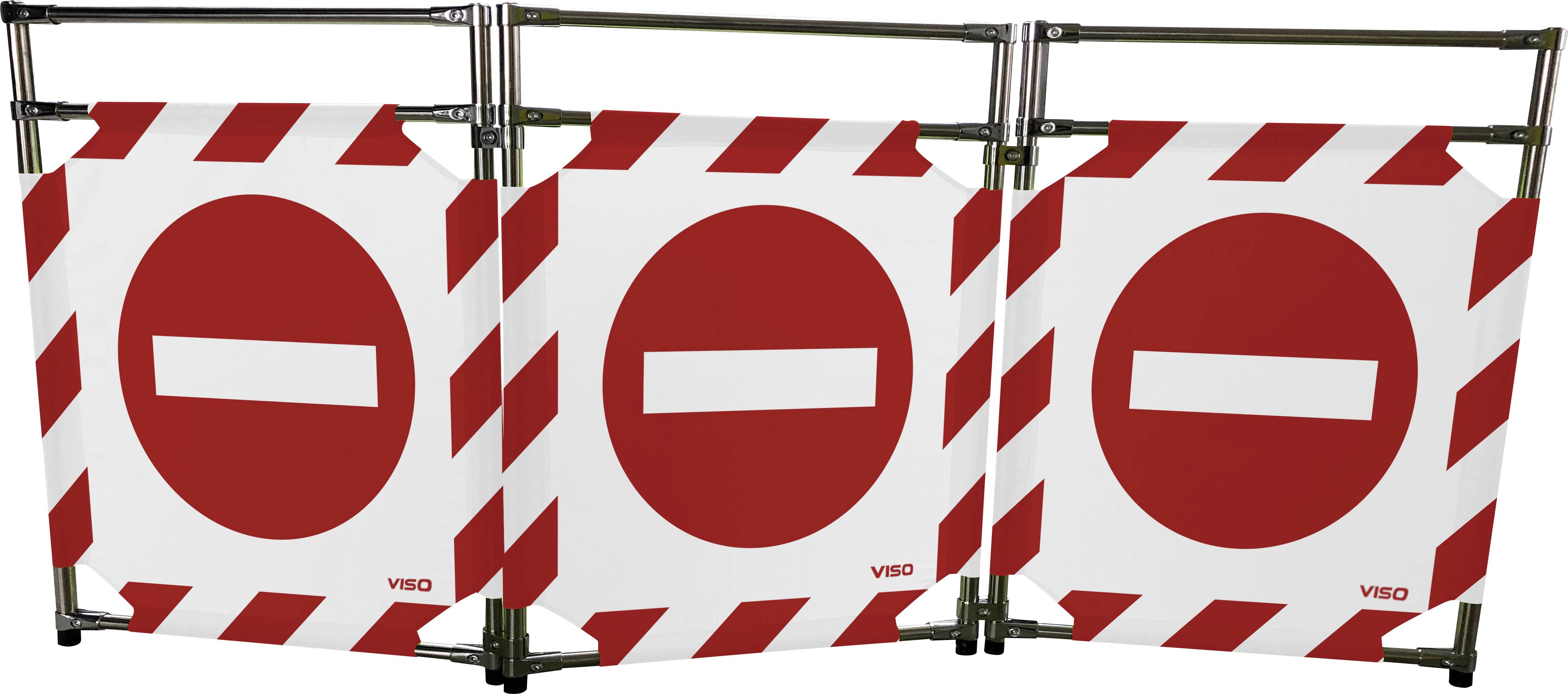 Drei rot-weiße Absperrbanner mit Durchfahrtsverbotsschildern blockieren den Weg. Ideal für den Einsatz auf Baustellen oder Straßen.