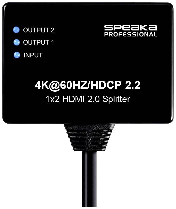 SpeaKa Professional SP-9443508 1+2 Port HDMI-Splitter Schwarz