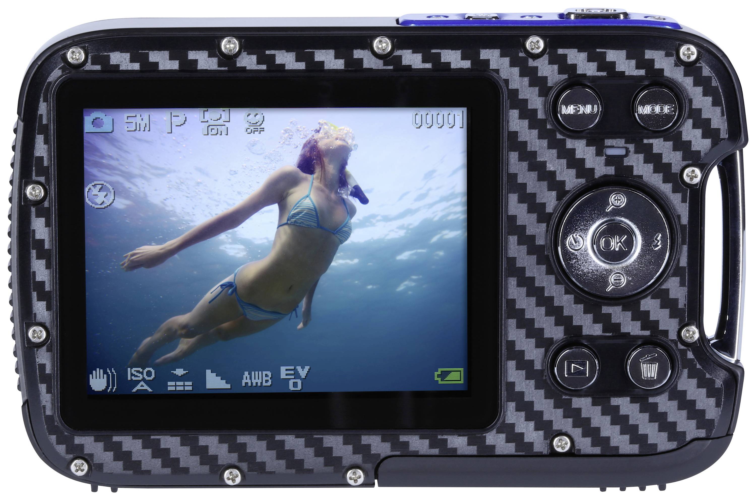 Rollei Sportsline 60 Plus Bl Digitalkamera 8 Megapixel Schwarz Wasserdicht bis 5 m