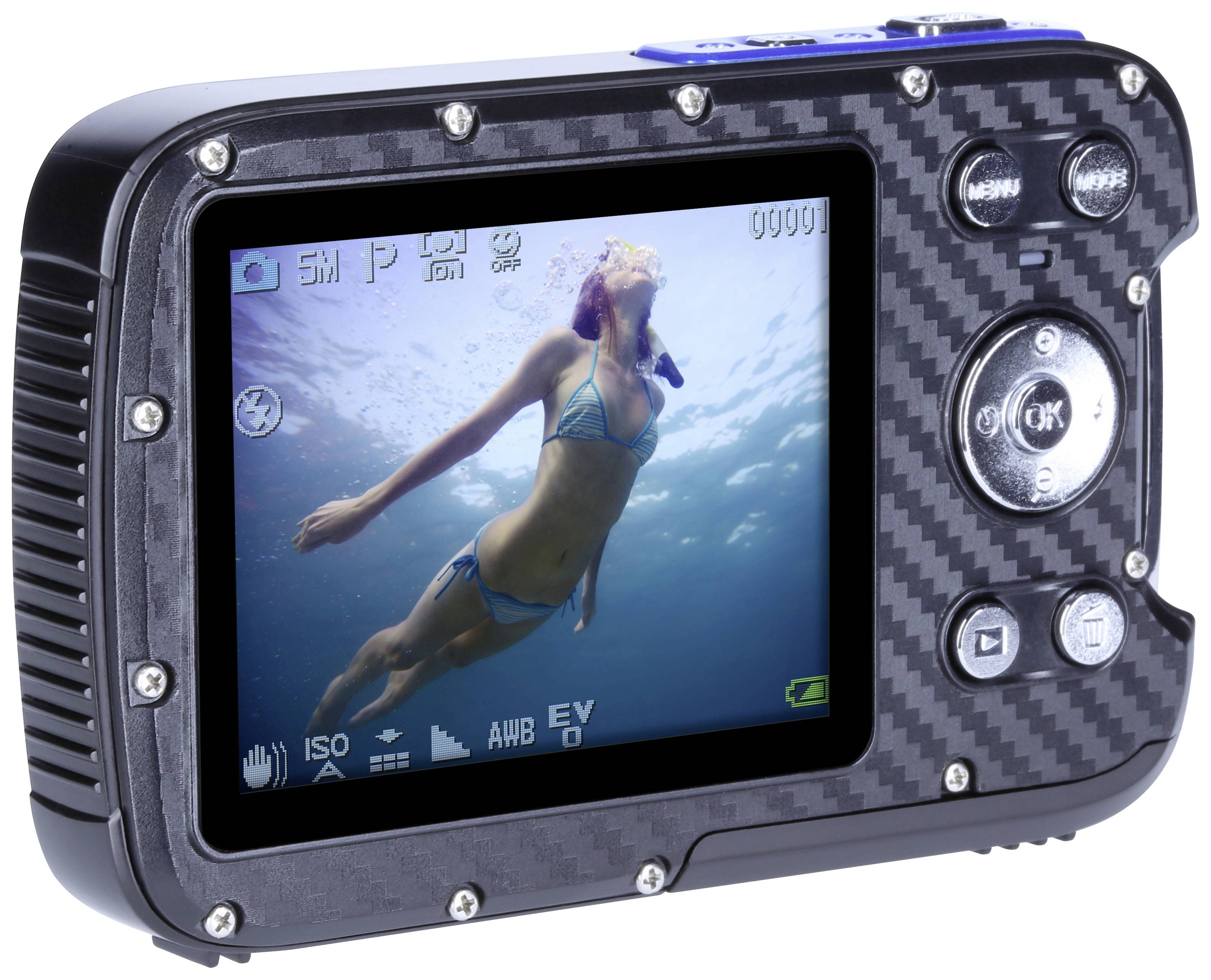 Rollei Sportsline 60 Plus Bl Digitalkamera 8 Megapixel Schwarz Wasserdicht bis 5 m