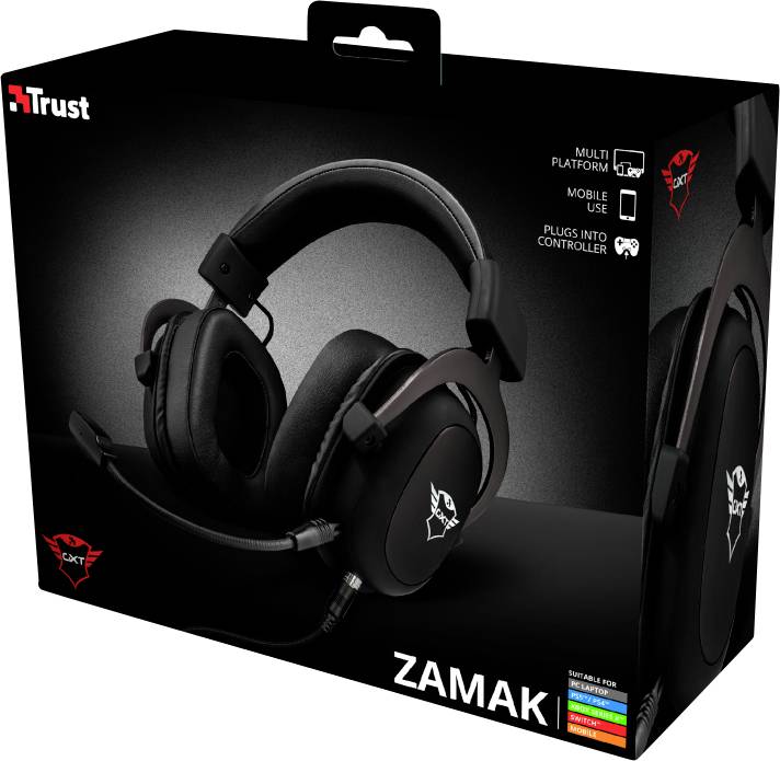 Trust GXT414 Zamak Premium Gaming Over Ear Headset kabelgebunden Stereo Schwarz Mikrofon-Rauschunterdrückung Lautstärkeregelung