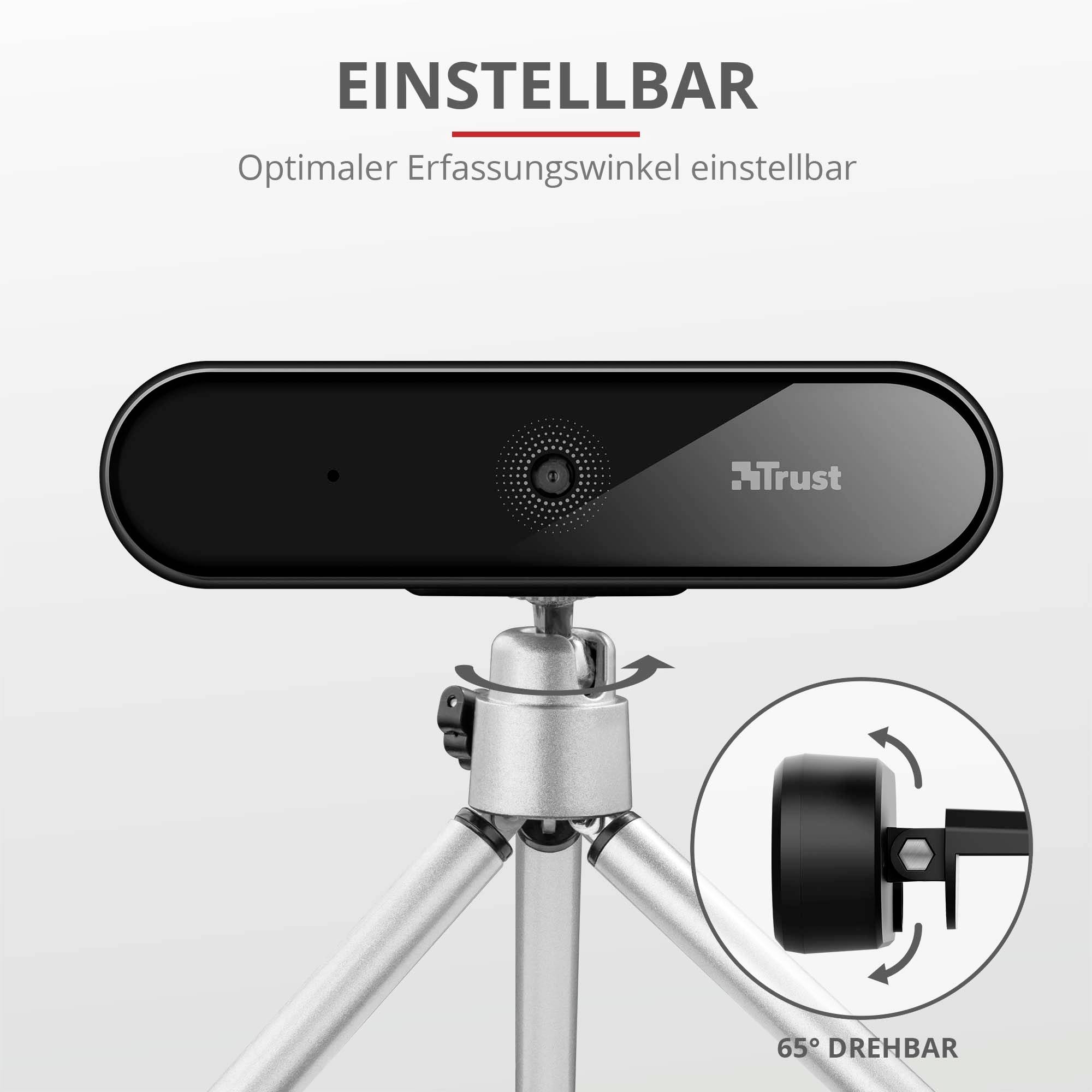Trust Tyro Full HD-Webcam 1920 x 1080 Pixel Standfuß