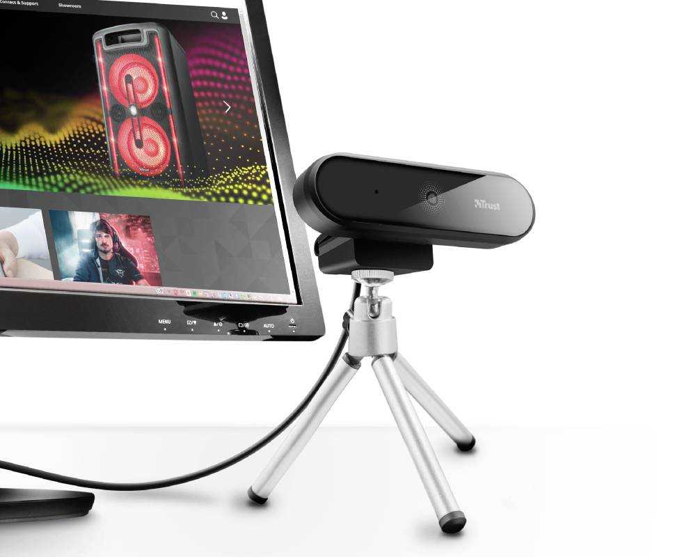 Trust Tyro Full HD-Webcam 1920 x 1080 Pixel Standfuß