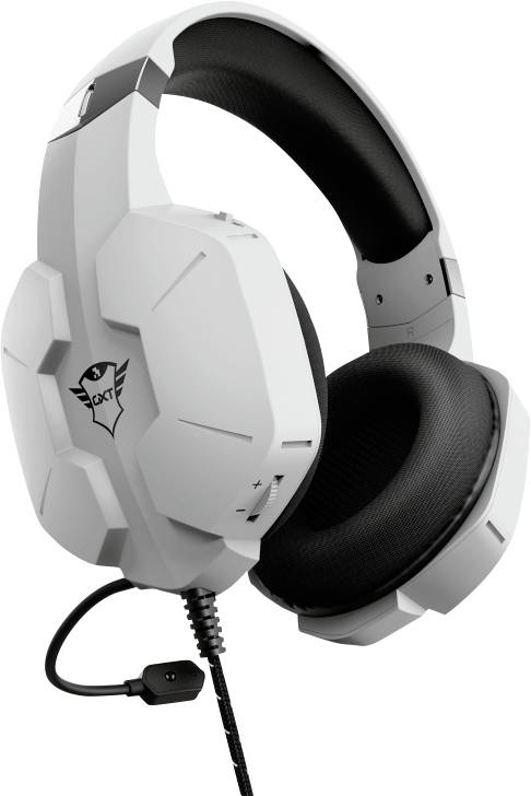 Trust GXT323W Carus Gaming Over Ear Headset kabelgebunden Stereo Weiß Lautstärkeregelung, Mikrofon-Stummschaltung