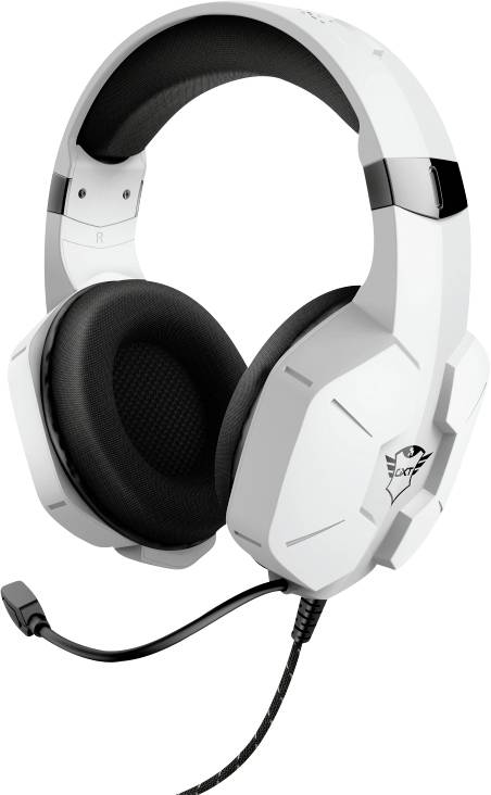 Trust GXT323W Carus Gaming Over Ear Headset kabelgebunden Stereo Weiß Lautstärkeregelung, Mikrofon-Stummschaltung