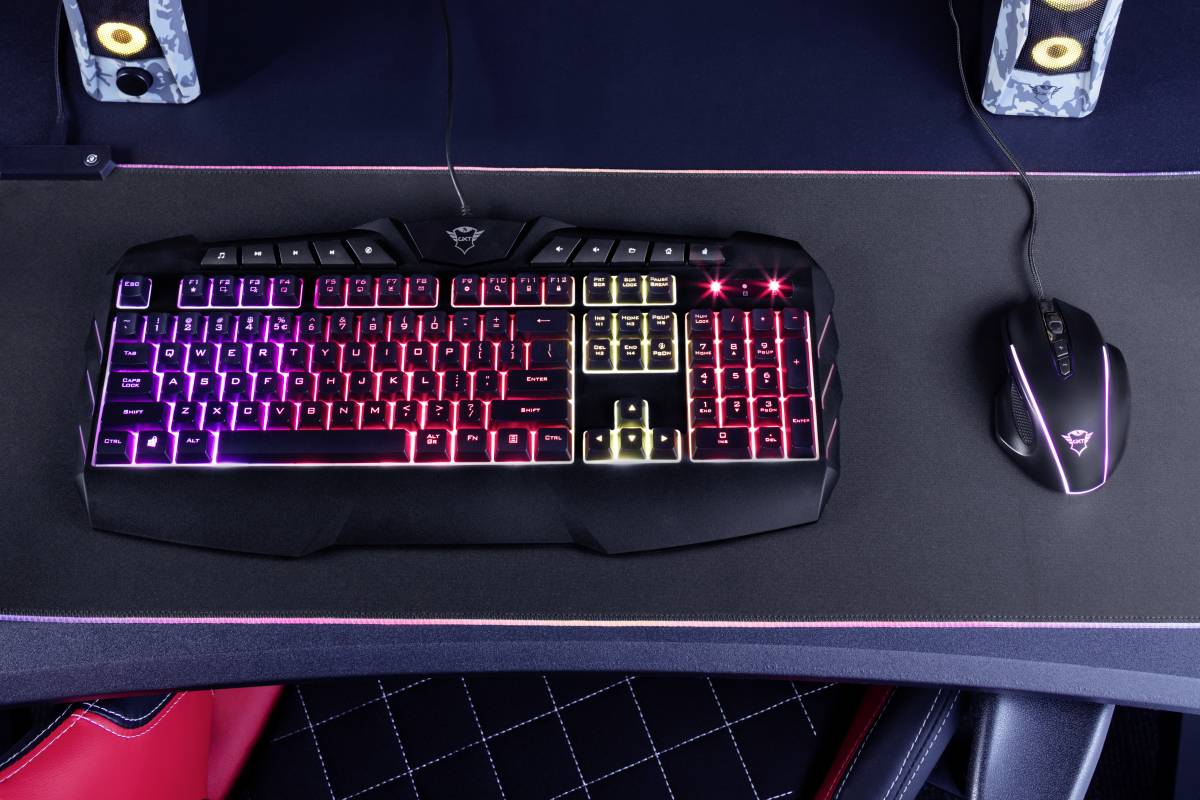 Trust GXT881 Odyss Kabelgebunden Gaming-Tastatur Deutsch, QWERTZ Schwarz