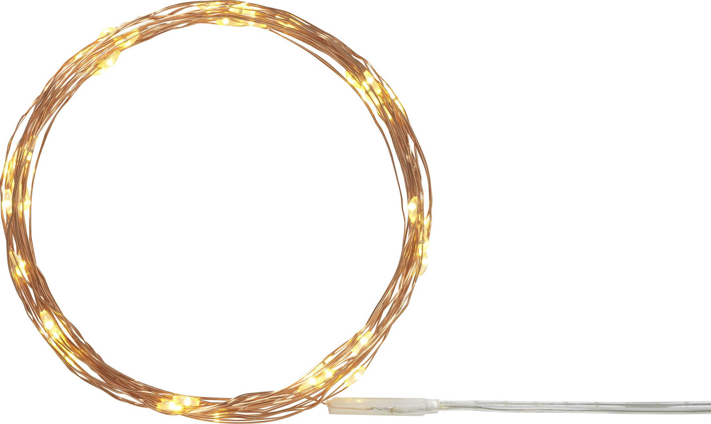 Sygonix SY-4722048 Mini-Lichterkette Innen batteriebetrieben Anzahl Leuchtmittel 40 LED Warmweiß Beleuchtete Länge: 4.3m Timer