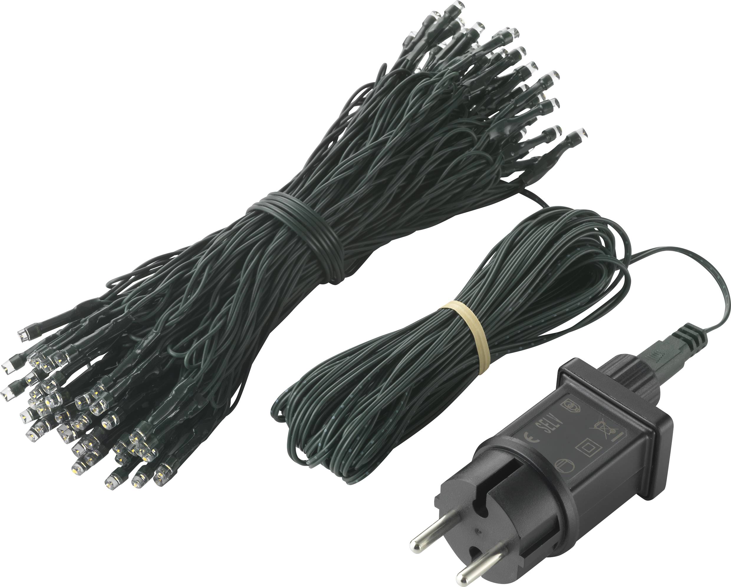 Sygonix SY-4722050 Büschellichterkette Innen/Außen netzbetrieben Anzahl Leuchtmittel 80 LED Warmweiß Beleuchtete Länge: 21.85m