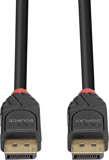 LINDY DisplayPort Anschlusskabel DisplayPort Stecker, DisplayPort Stecker 10.00m Schwarz 41169 vergoldete Steckkontakte