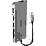 LINDY 43278 USB-C® Konverter [1x USB-C® Stecker - 3x USB 3.2 Gen 1 Buchse A (USB 3.0), VGA-Buchse, HDMI-Buchse, RJ45-Buchse