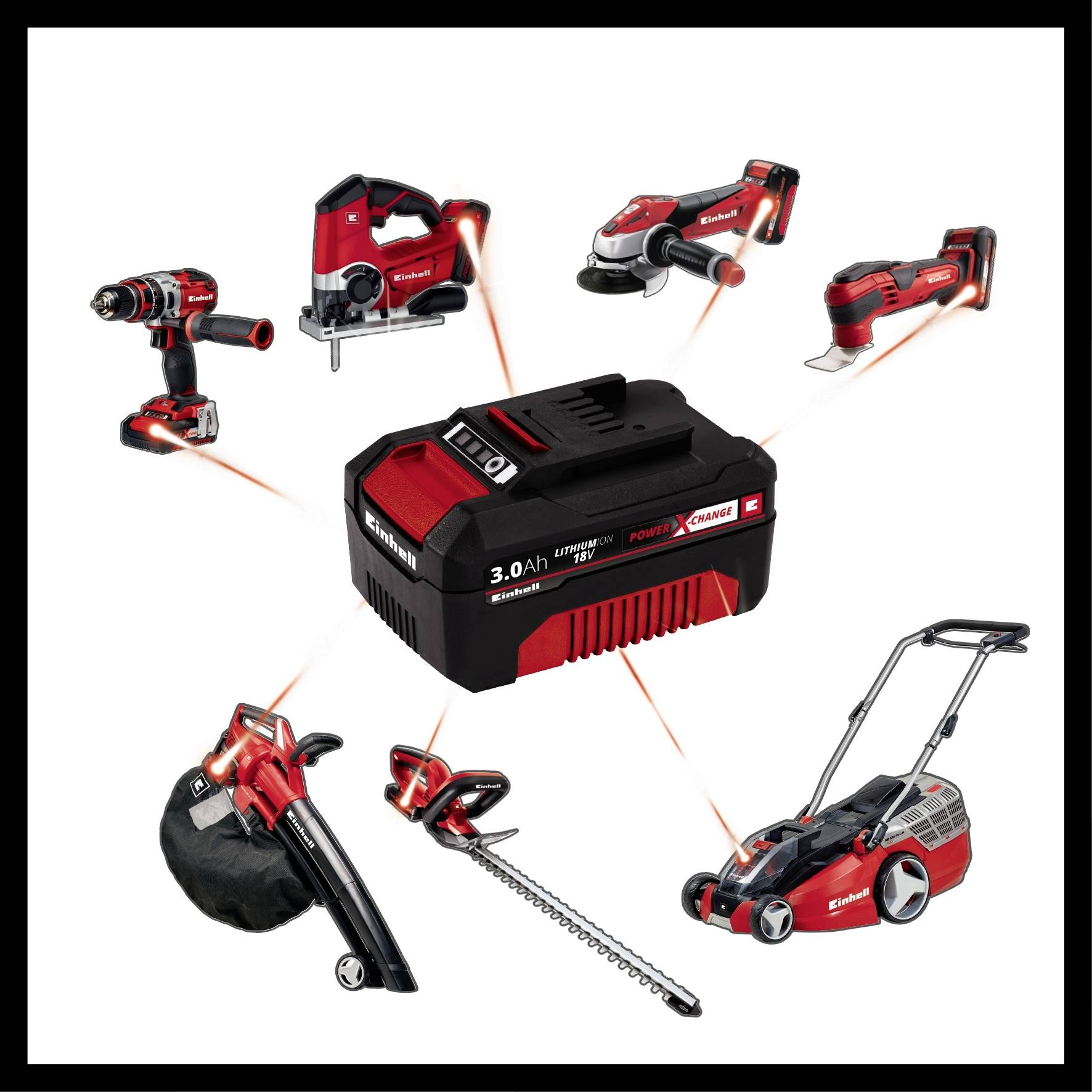 Einhell 4512083 Power X-Change 2x 3Ah & Twincharger Kit Werkzeug-Akku und Ladegerät 18 V 3 Ah Li-Ion