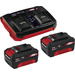 Einhell Power X-Change 2x 3Ah & Twincharger Kit 4512083 Batterie pour outil et chargeur 18 V 3 Ah Li-Ion
