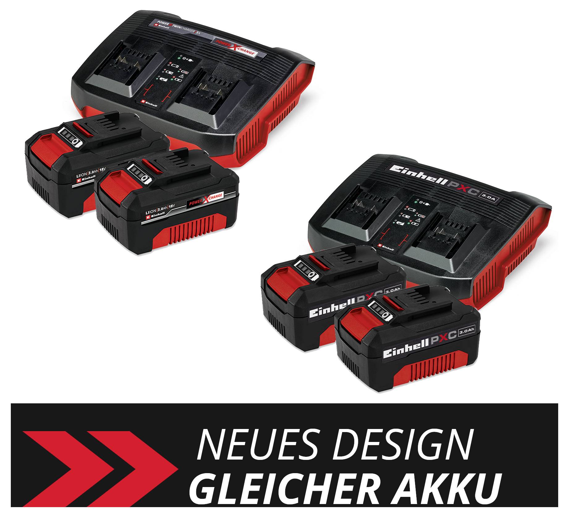 Einhell Power X-Change 2x 3Ah & Twincharger Kit 4512083 Werkzeug-Akku und Ladegerät 18V 3Ah Li-Ion
