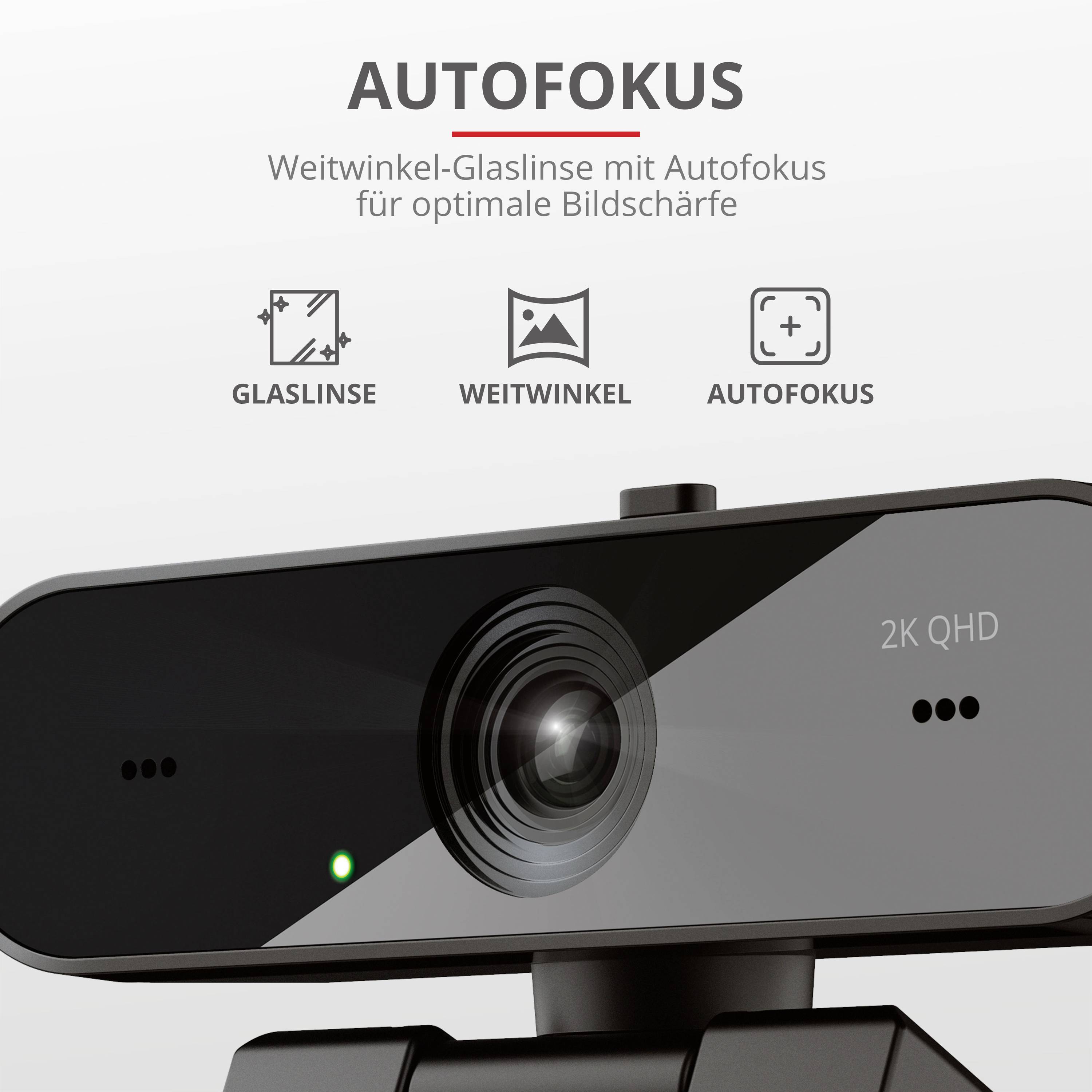 Trust Taxon Webcam 2560 x 1440 Pixel Klemm-Halterung