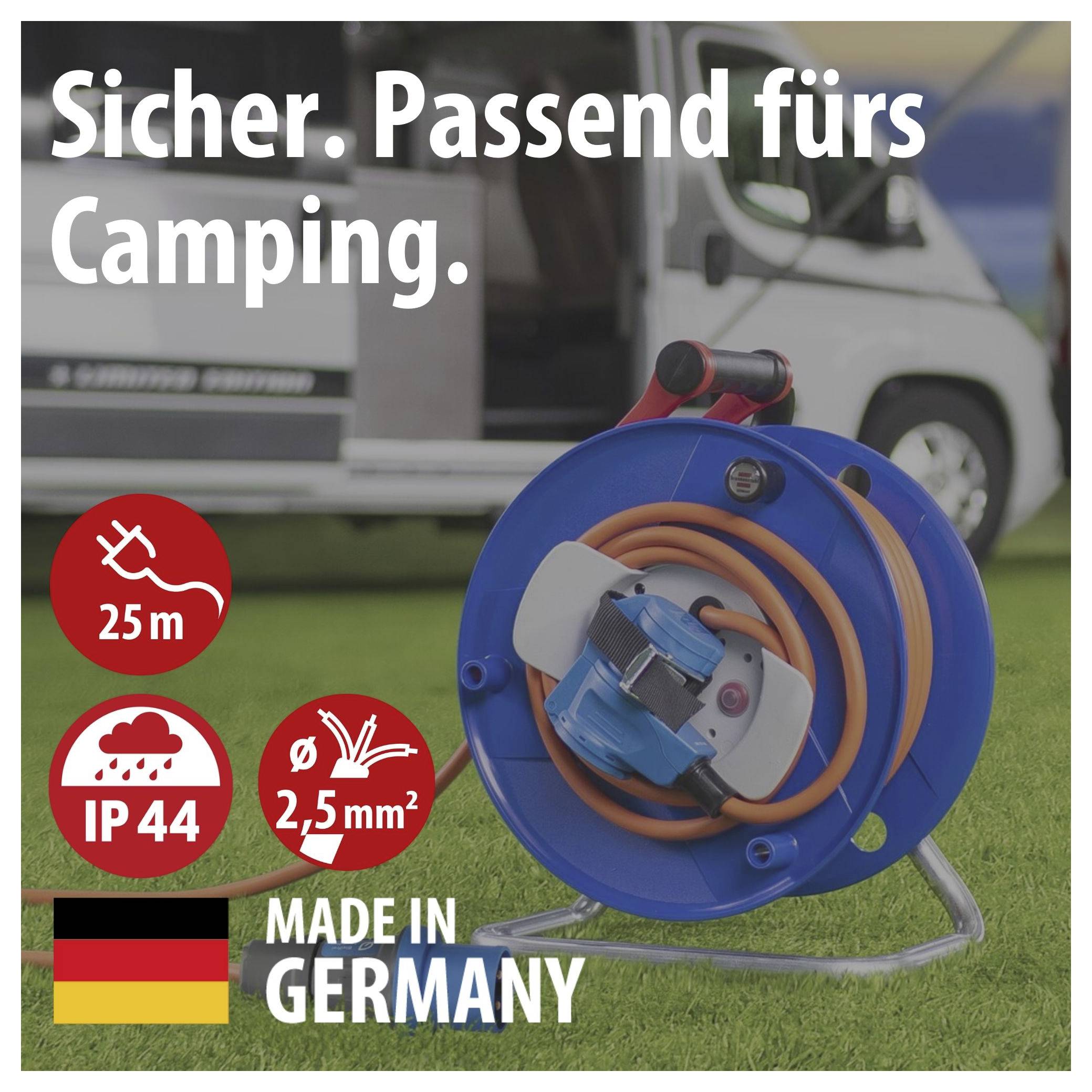Brennenstuhl 1182470100 Camping-Kabeltrommel 25.00 m CEE-Stecker 16 A 3polig