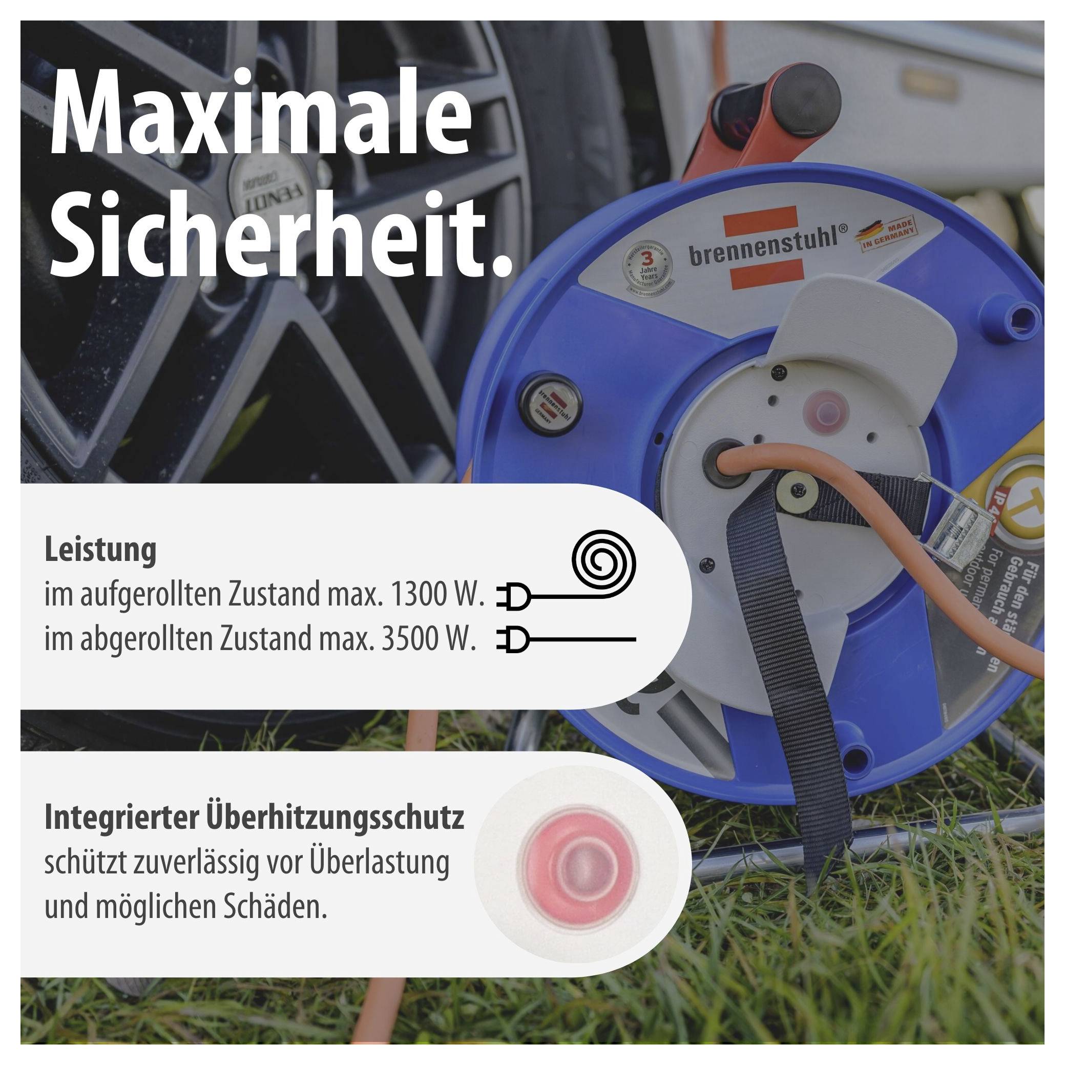Brennenstuhl 1182470100 Camping-Kabeltrommel 25.00 m CEE-Stecker 16 A 3polig