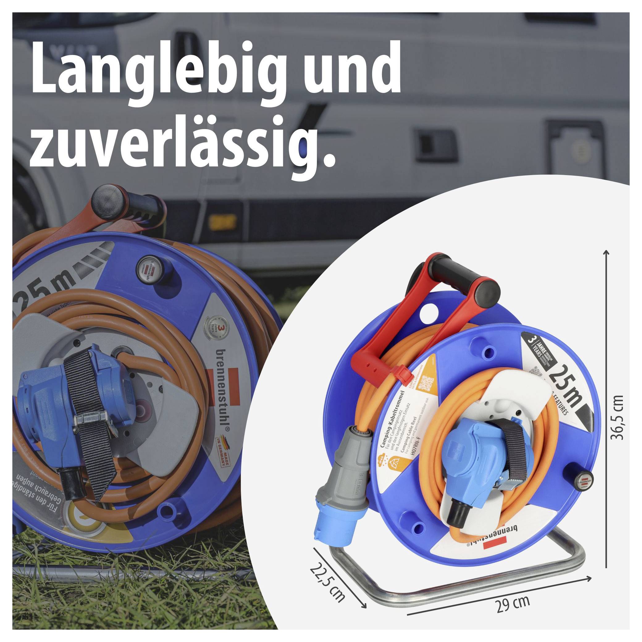Brennenstuhl 1182470100 Camping-Kabeltrommel 25.00 m CEE-Stecker 16 A 3polig