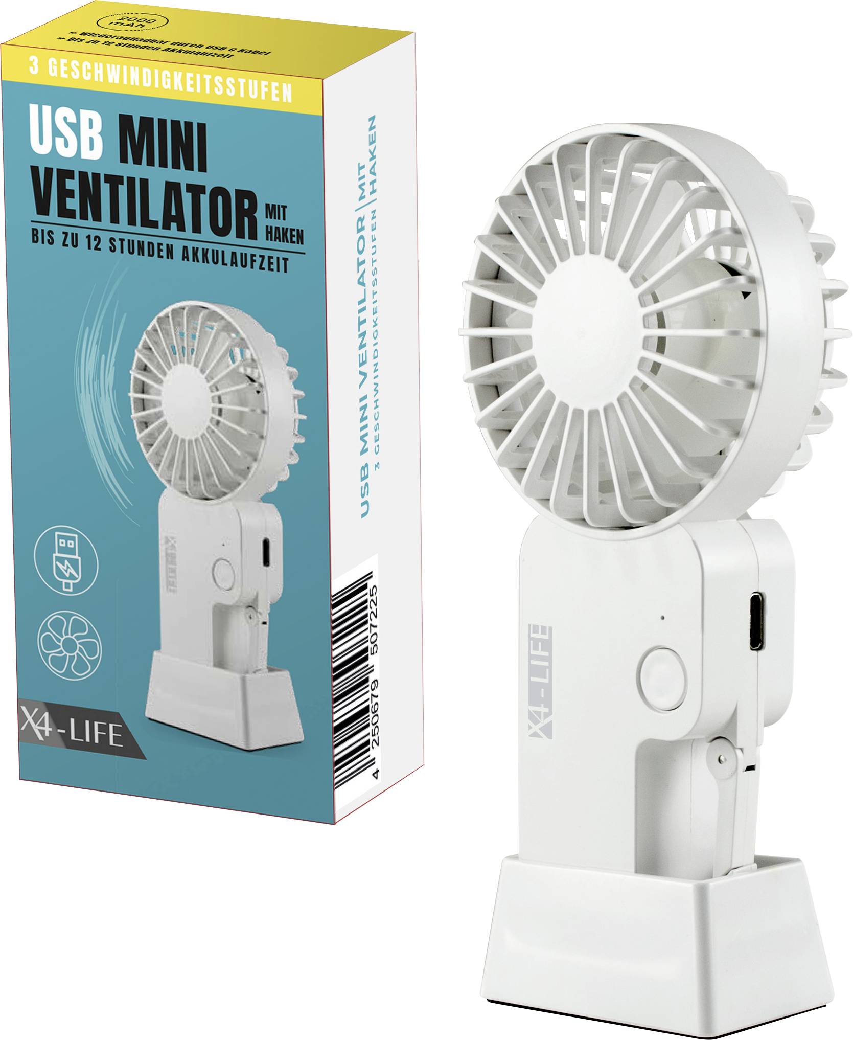 X4-LIFE USB-Tischventilator Weiß