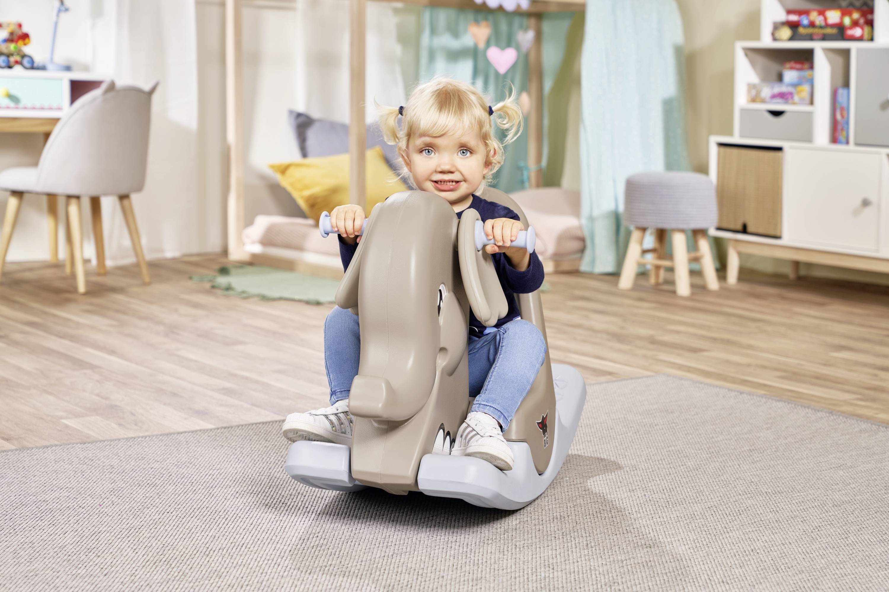 BIG Schaukel Elefant, Wippe Grau