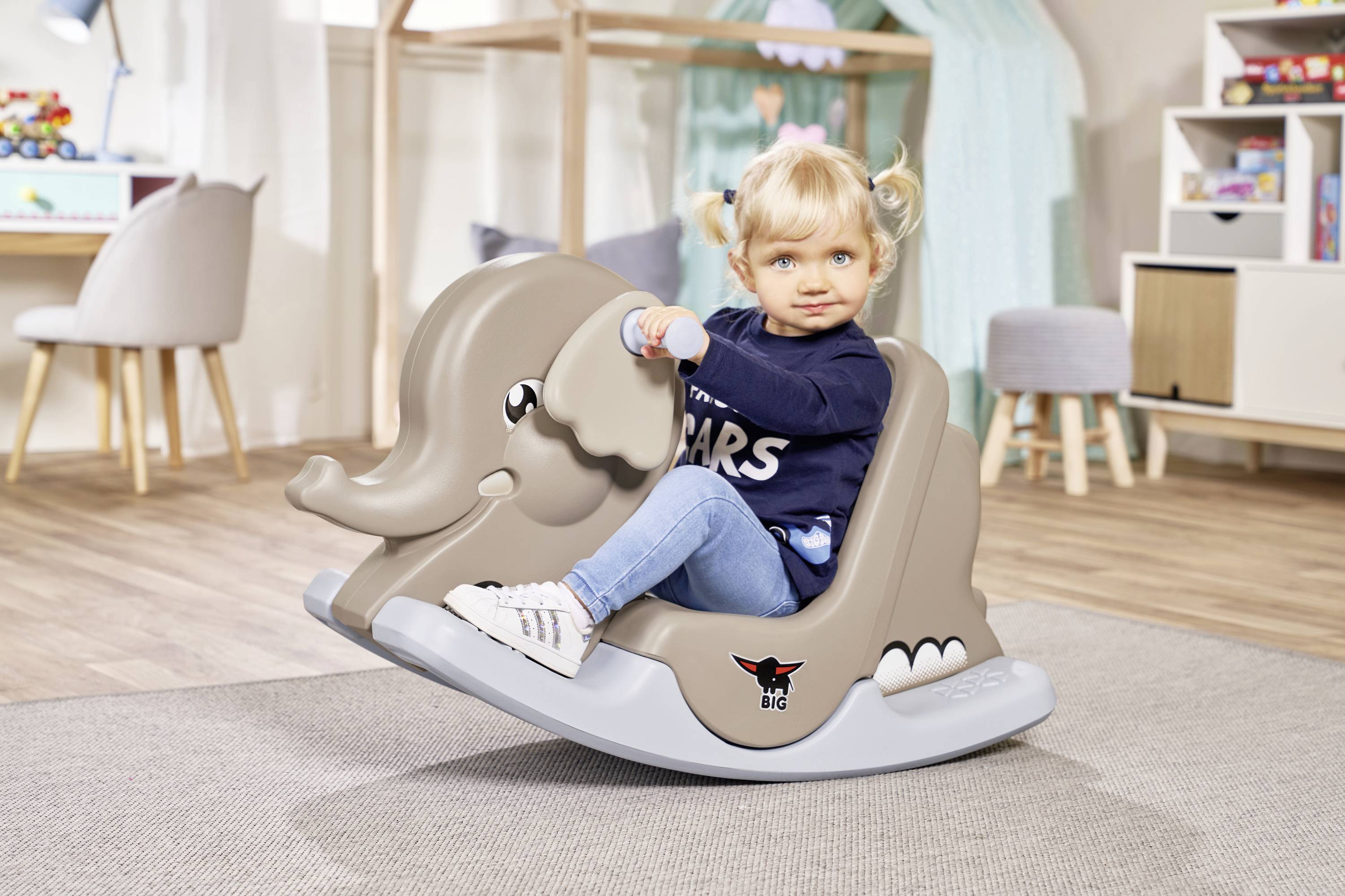 BIG Schaukel Elefant, Wippe Grau
