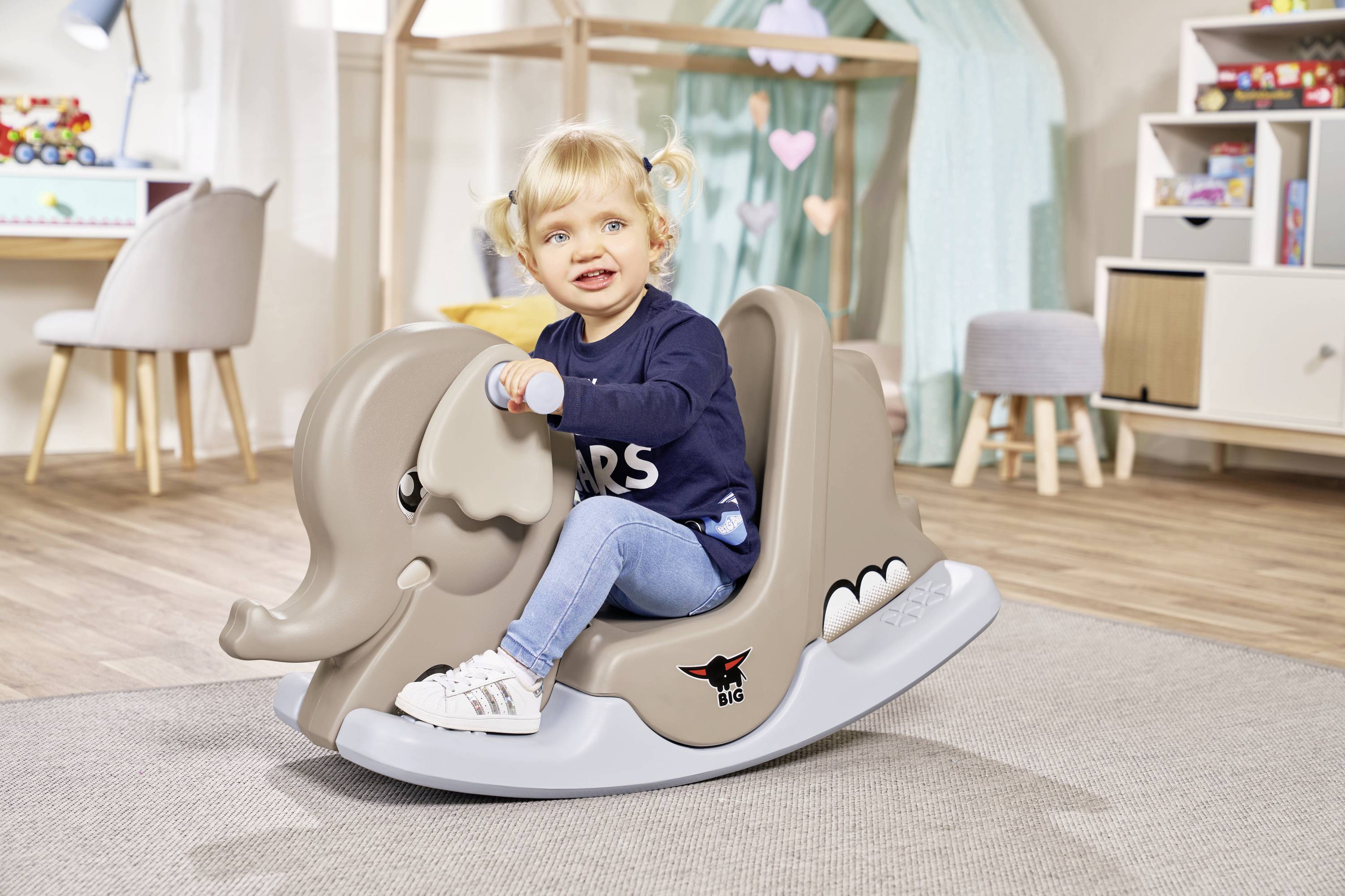 BIG Schaukel Elefant, Wippe Grau